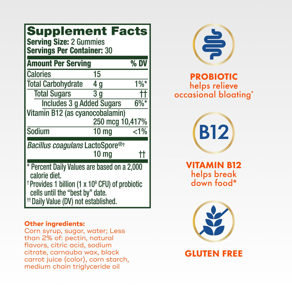 Align Probiotic Gummies Bloating Relief + Digestion, Daily Probiotic Supplement, 60 Gummies