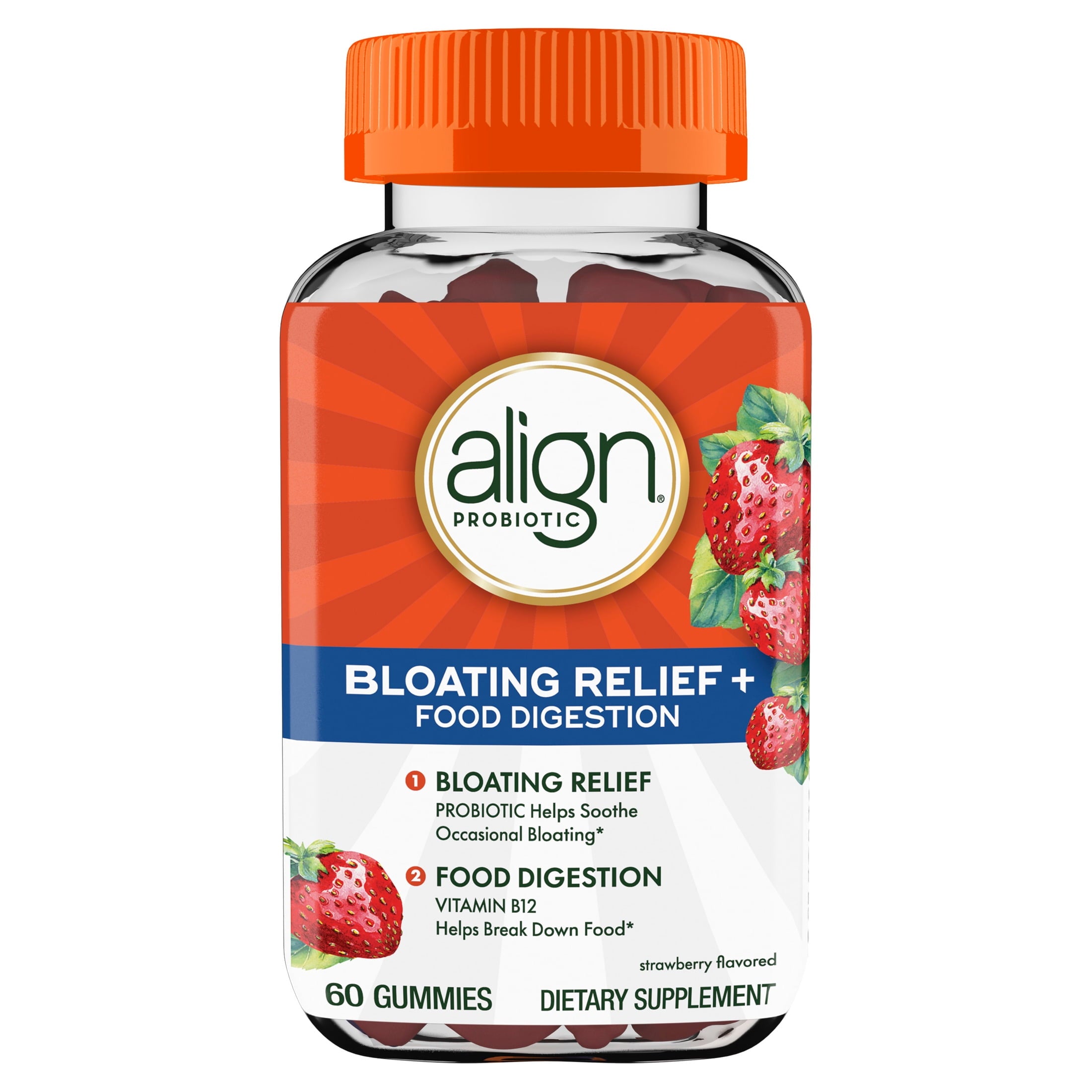 Align Probiotic Gummies Bloating Relief + Digestion, Daily Probiotic Supplement, 60 Gummies