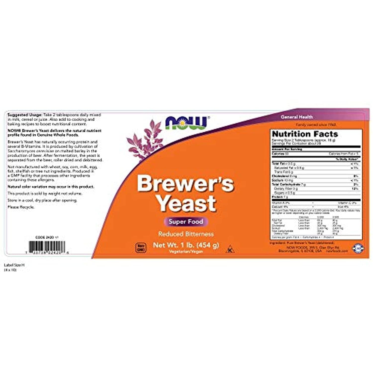 Now Brewers Yeast, 1-Pound (Pack Of 2)