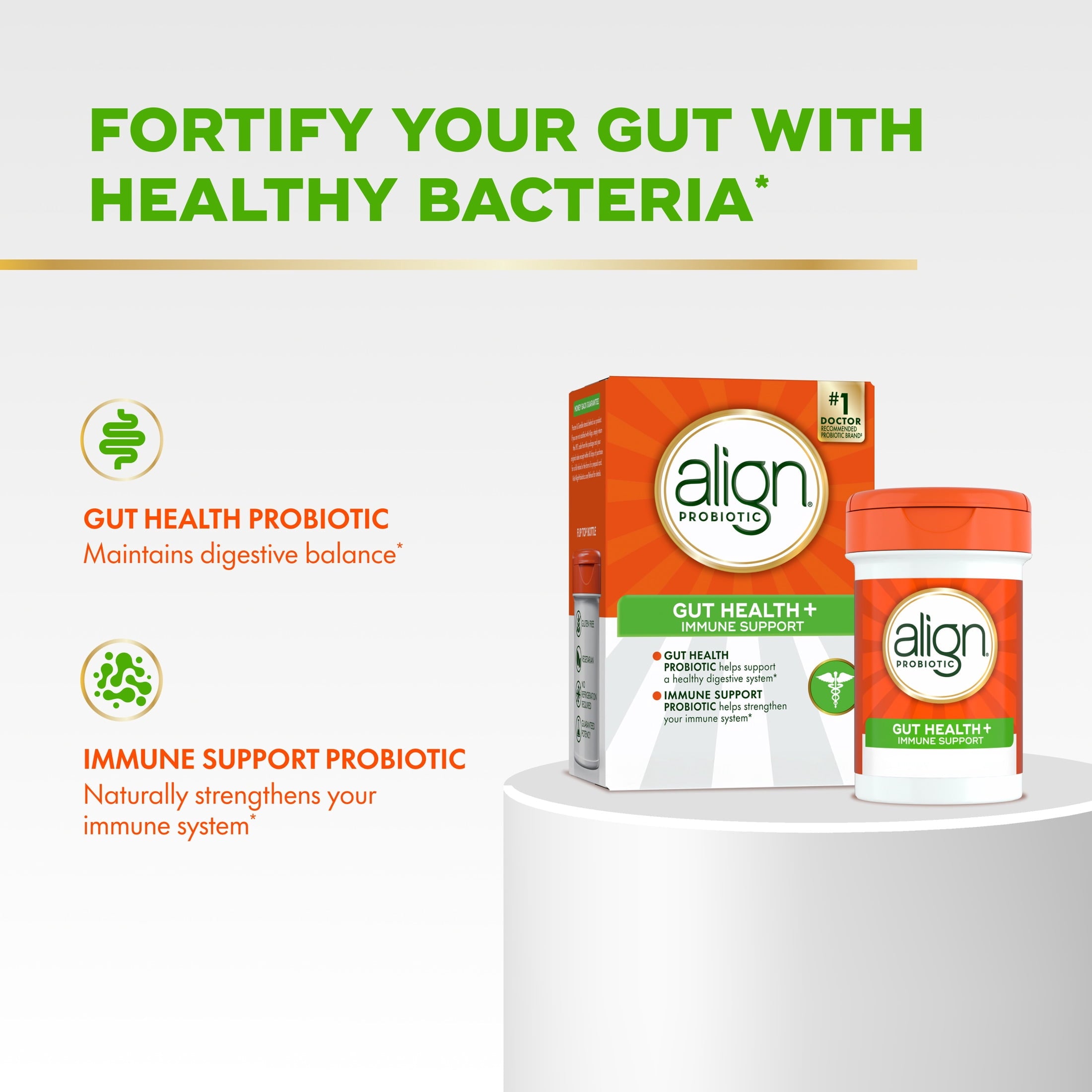 Align Probiotics Gut Health + Immune Support, Probiotic for Women and Men, 28 Capsules