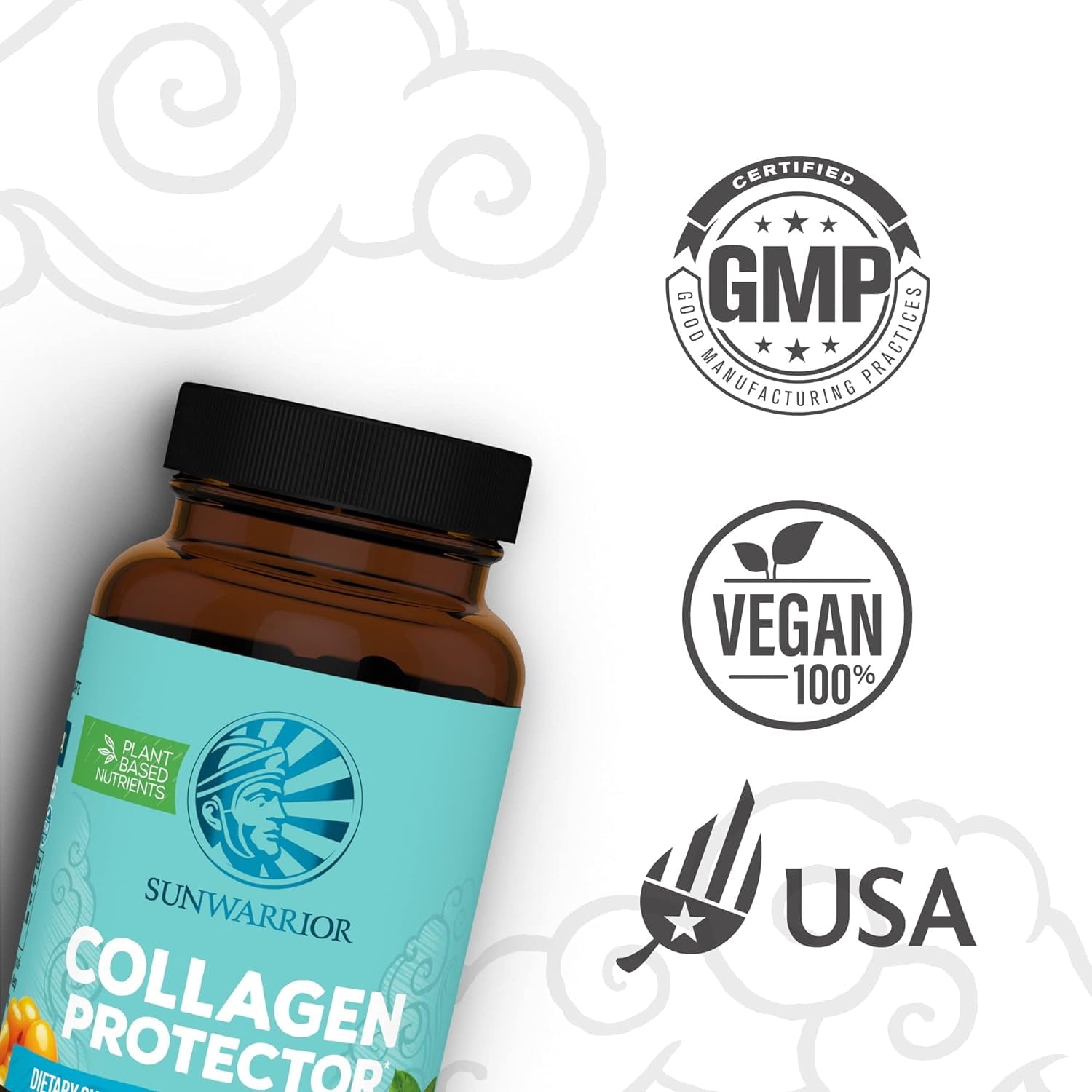 Plant-Based Collagen Protector Capsules with Vitamin C and Biotin