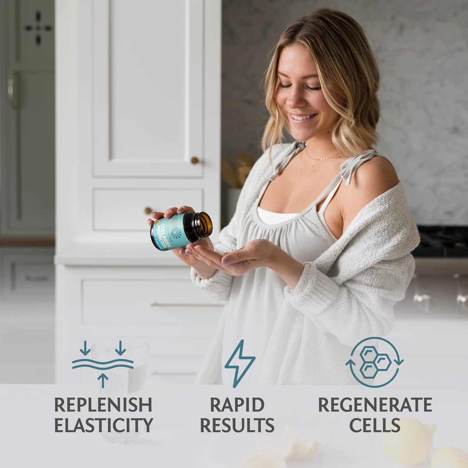 Plant-Based Collagen Protector Capsules with Vitamin C and Biotin