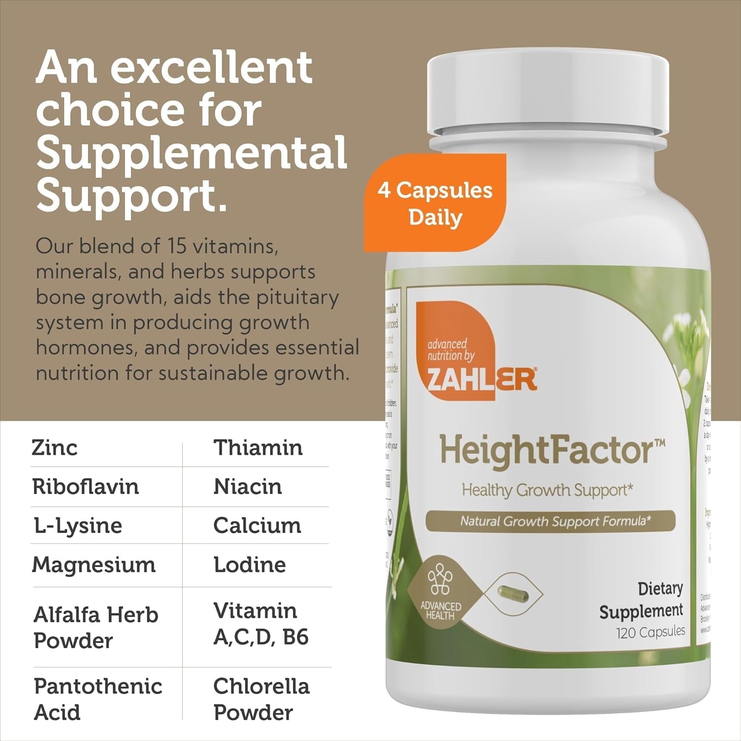 Zahler - HeightFactor Healthy Growth Factor - 120 Capsules