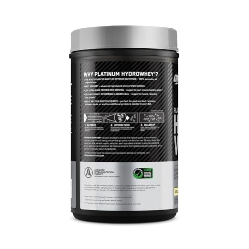 Optimum Nutrition Platinum Hydrowhey Protein Powder, Turbo Chocolate, 30g Protein, 1.8 Lb