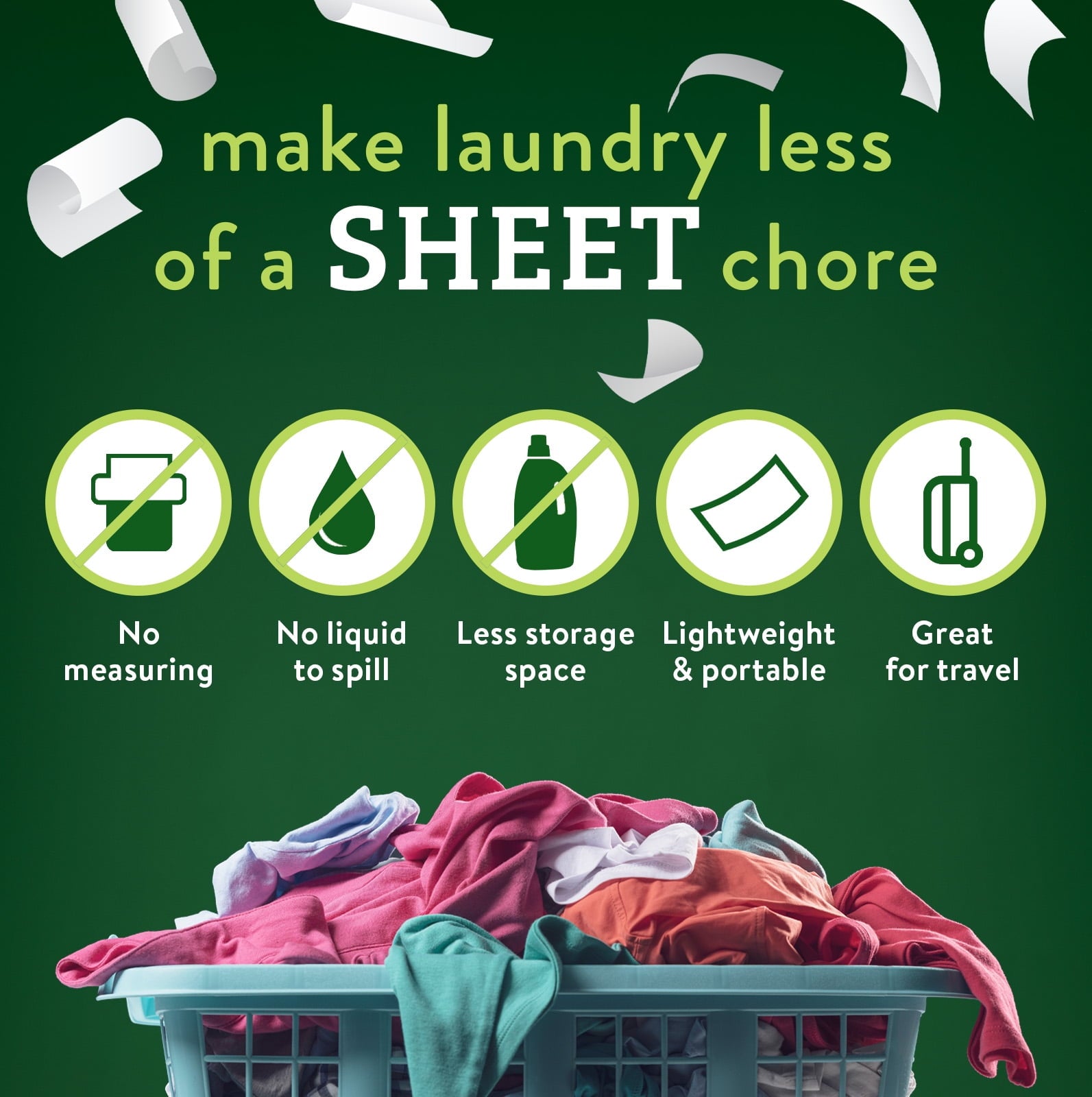 Biokleen Laundry Detergent Sheets - Free &amp; Clear From Fragrances and Dyes, Hypoallergenic Enzymatic Cleaning, 50 Sheets - 100 Loads