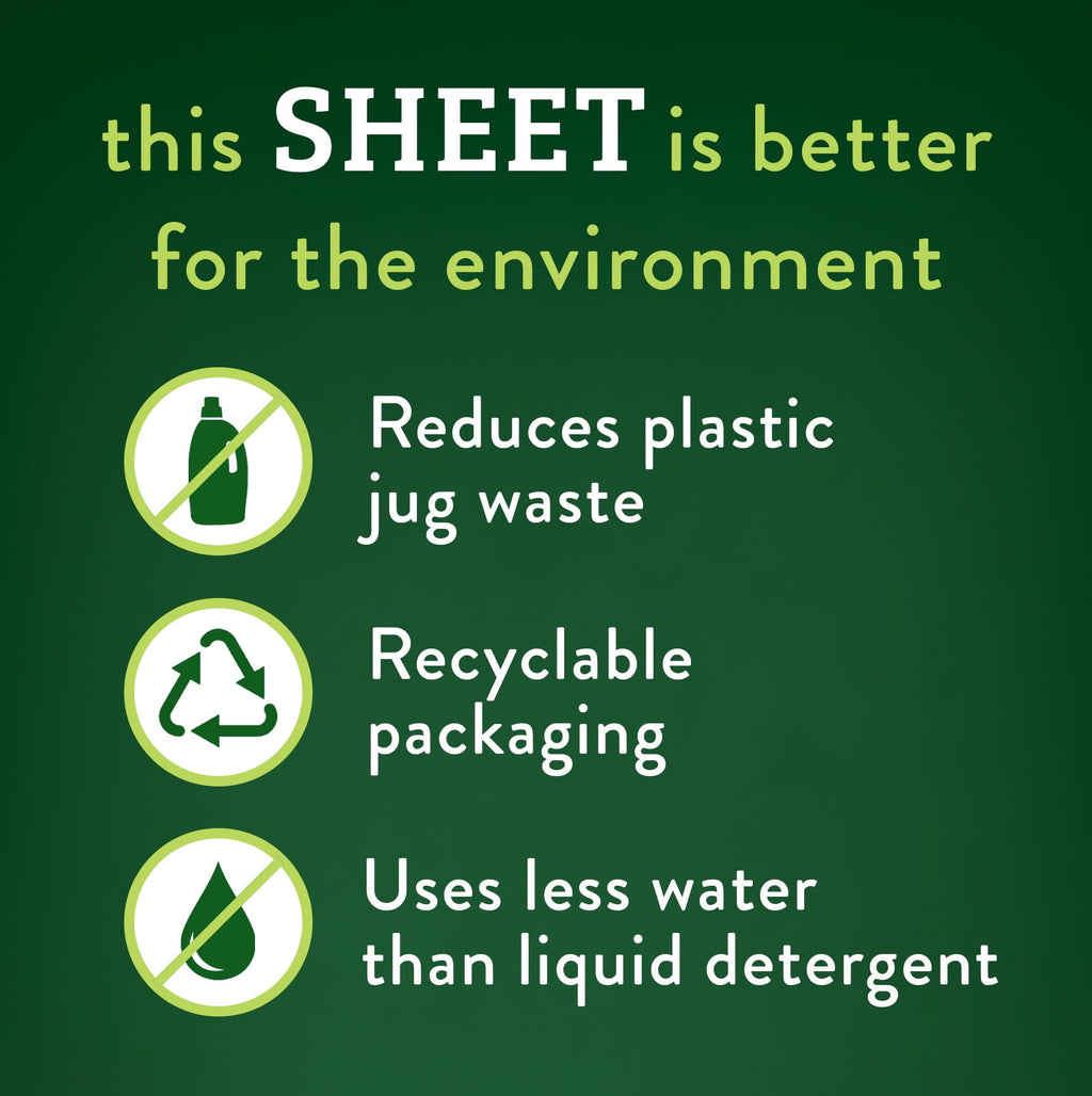 Biokleen Laundry Detergent Sheets - Free &amp; Clear From Fragrances and Dyes, Hypoallergenic Enzymatic Cleaning, 50 Sheets - 100 Loads