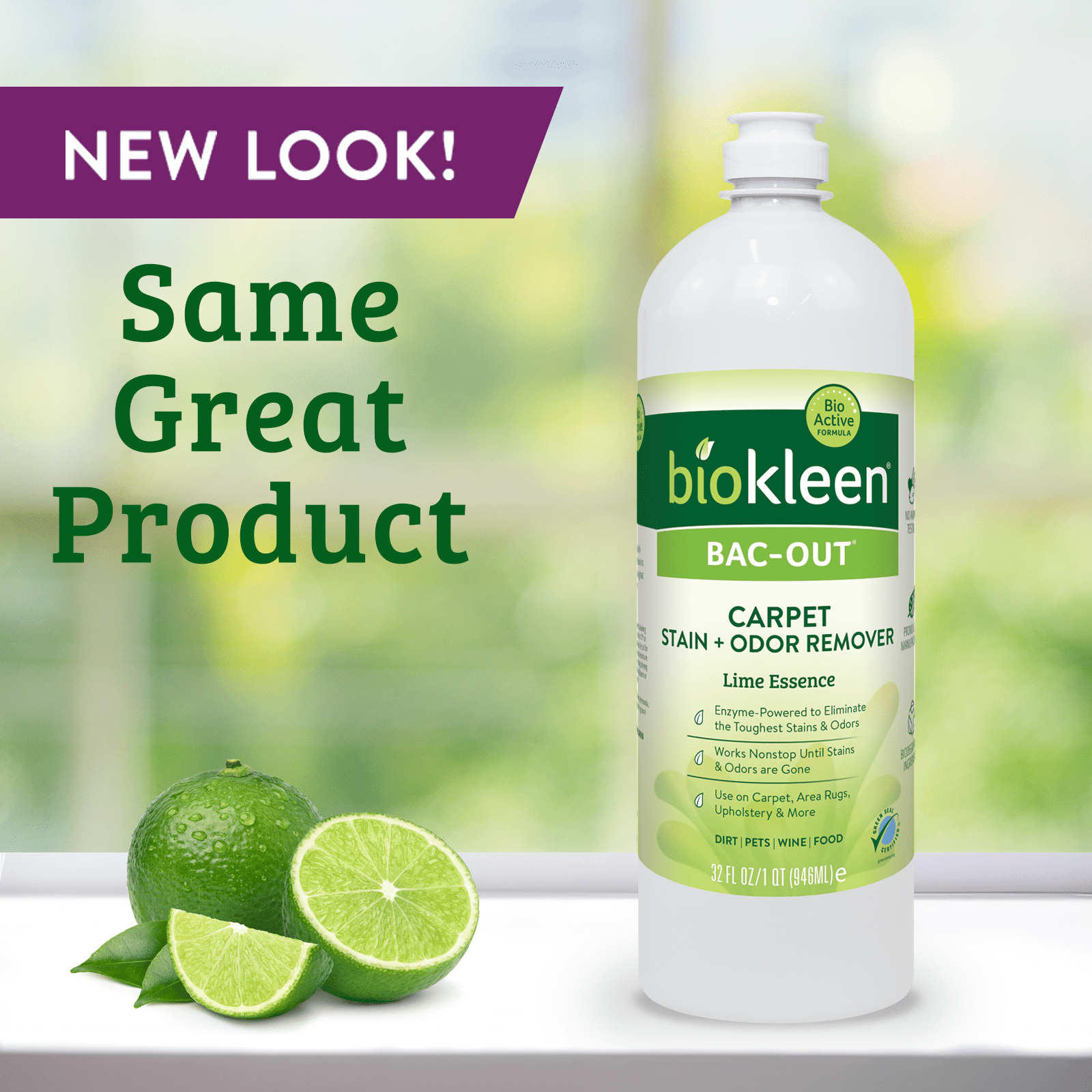 Biokleen Bac-Out Carpet &amp; Fabric Stain and Odor Remover with Enzymes - 2 Pack, 32 oz (64 oz)