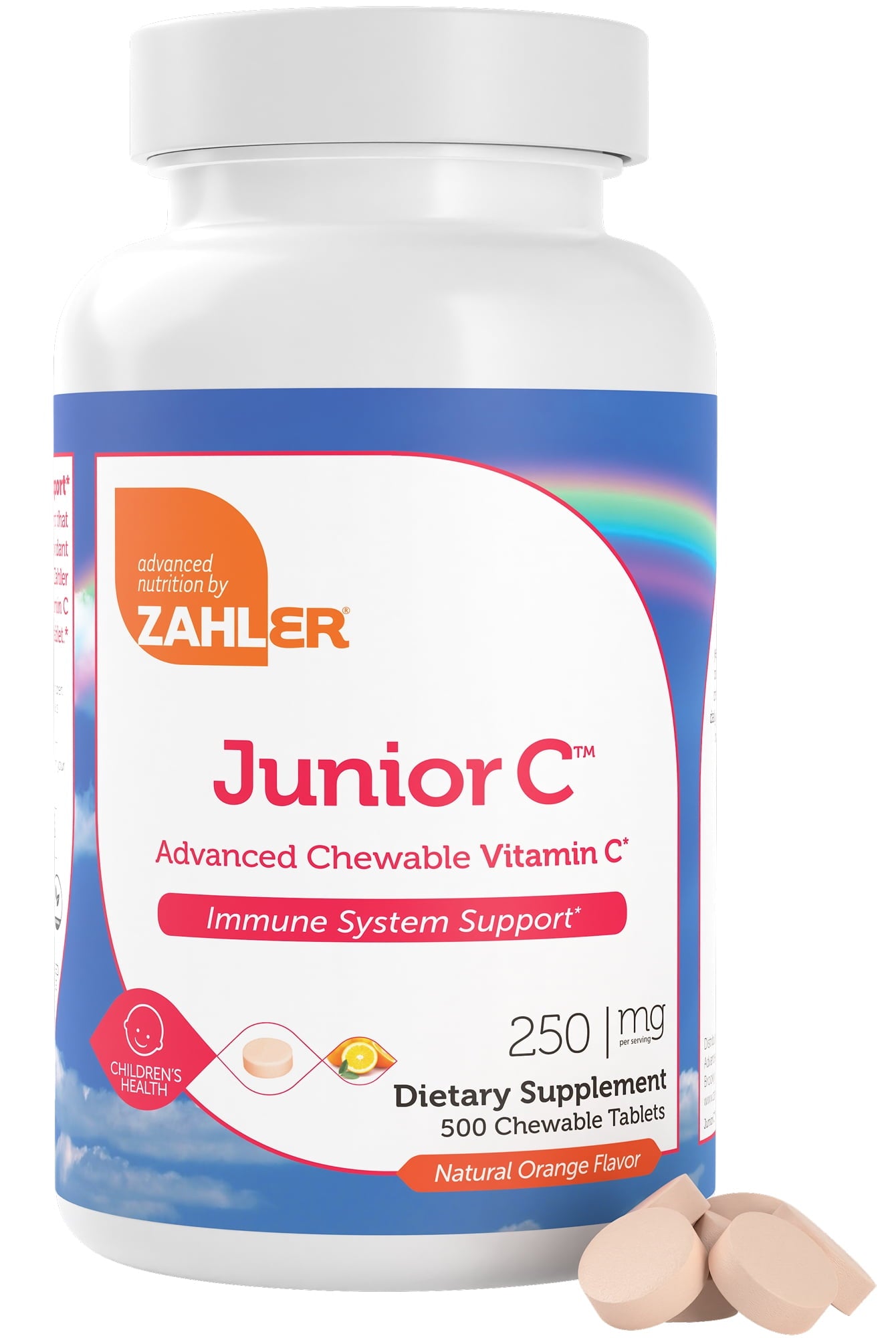 Zahler Junior C Advanced Chewable Vitamin C for Kids - Immune Support Kids Vitamins in Delicious Orange Flavor - Kosher Kids Vitamin C for Immunity - Vitamin C Chewable Antioxidant - (500 Count)