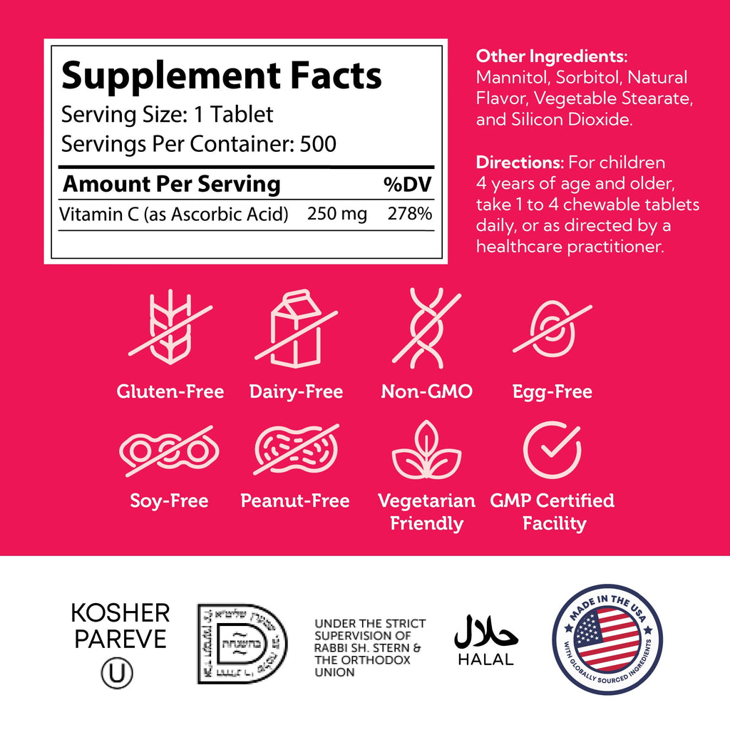 Zahler Junior C Advanced Chewable Vitamin C for Kids - Immune Support Kids Vitamins in Delicious Orange Flavor - Kosher Kids Vitamin C for Immunity - Vitamin C Chewable Antioxidant - (500 Count)