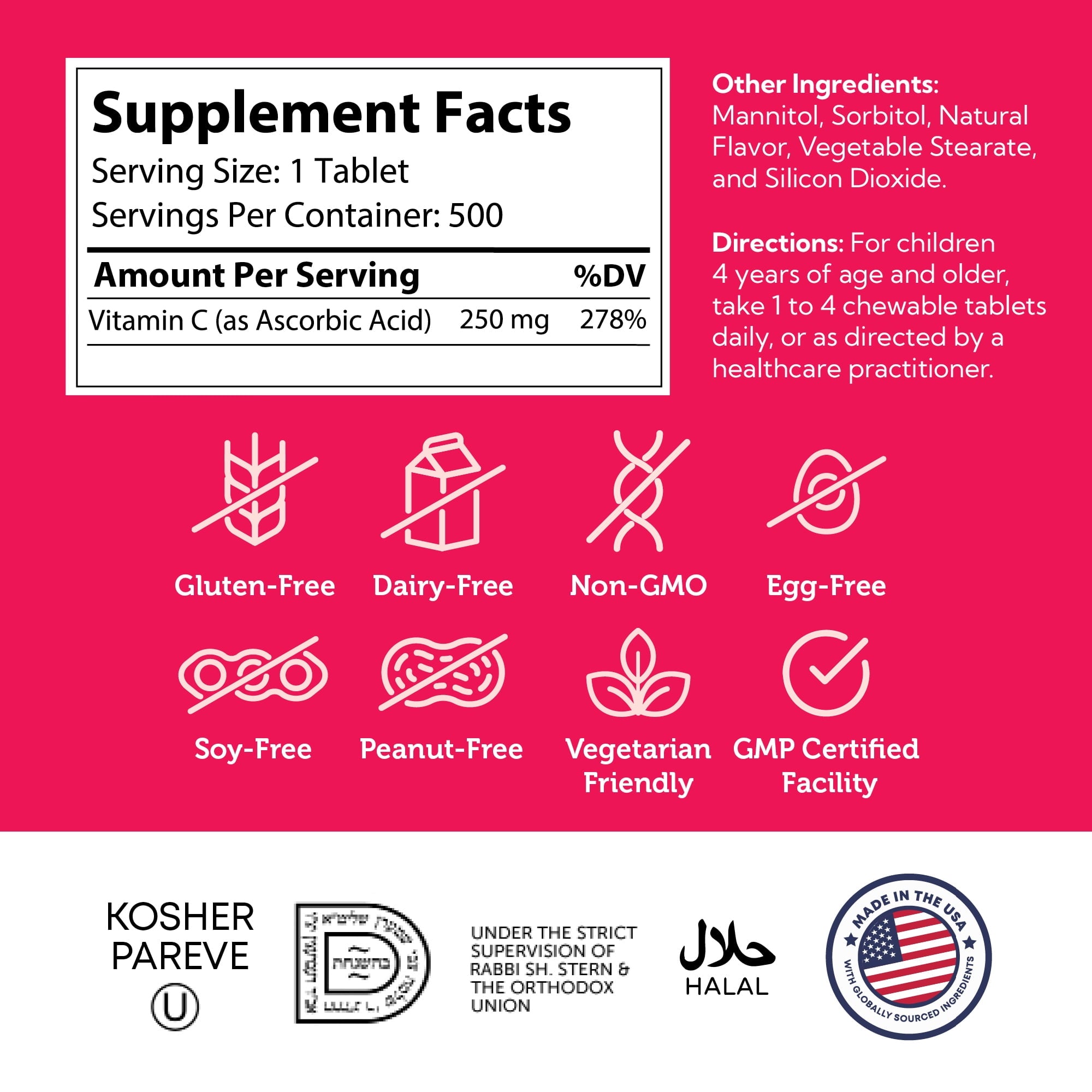 Zahler Junior C Advanced Chewable Vitamin C for Kids - Immune Support Kids Vitamins in Delicious Orange Flavor - Kosher Kids Vitamin C for Immunity - Vitamin C Chewable Antioxidant - (500 Count)