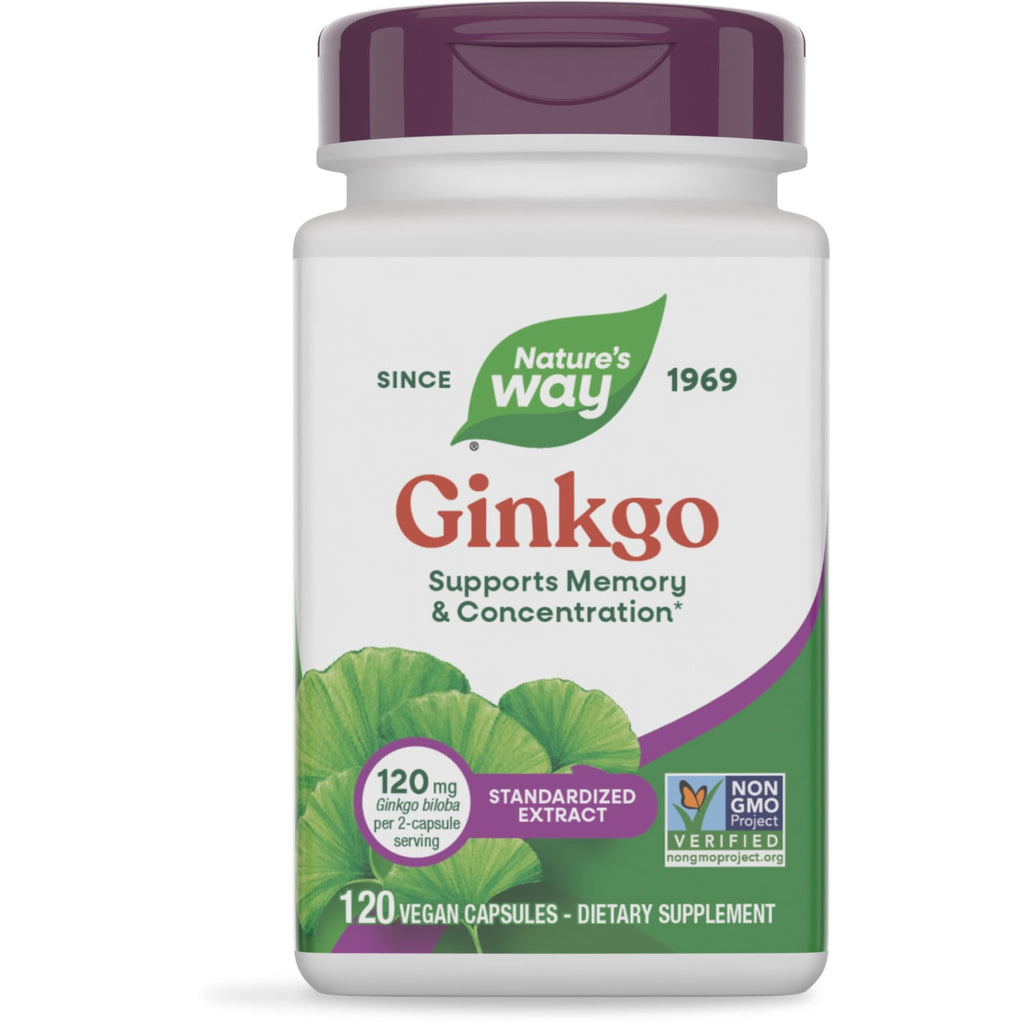 Nature's Way Ginkgo Premium Extract Capsules, Supports Memory &amp; Concentration*, Unisex, 120ct