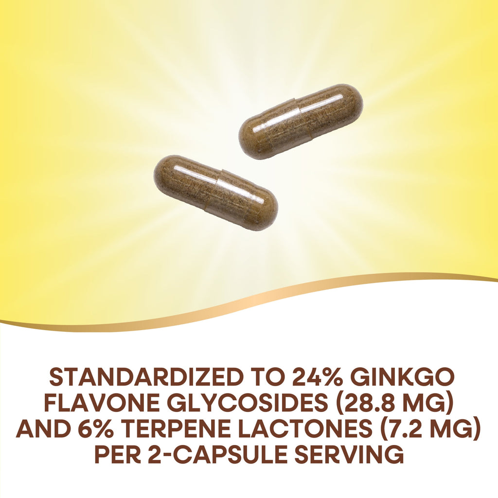 Nature's Way Ginkgo Premium Extract Capsules, Supports Memory &amp; Concentration*, Unisex, 120ct
