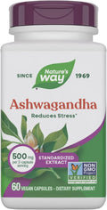 Nature's Way Ashwagandha Standardized Vegetarian Capsules 60 ea (Pack of 3)