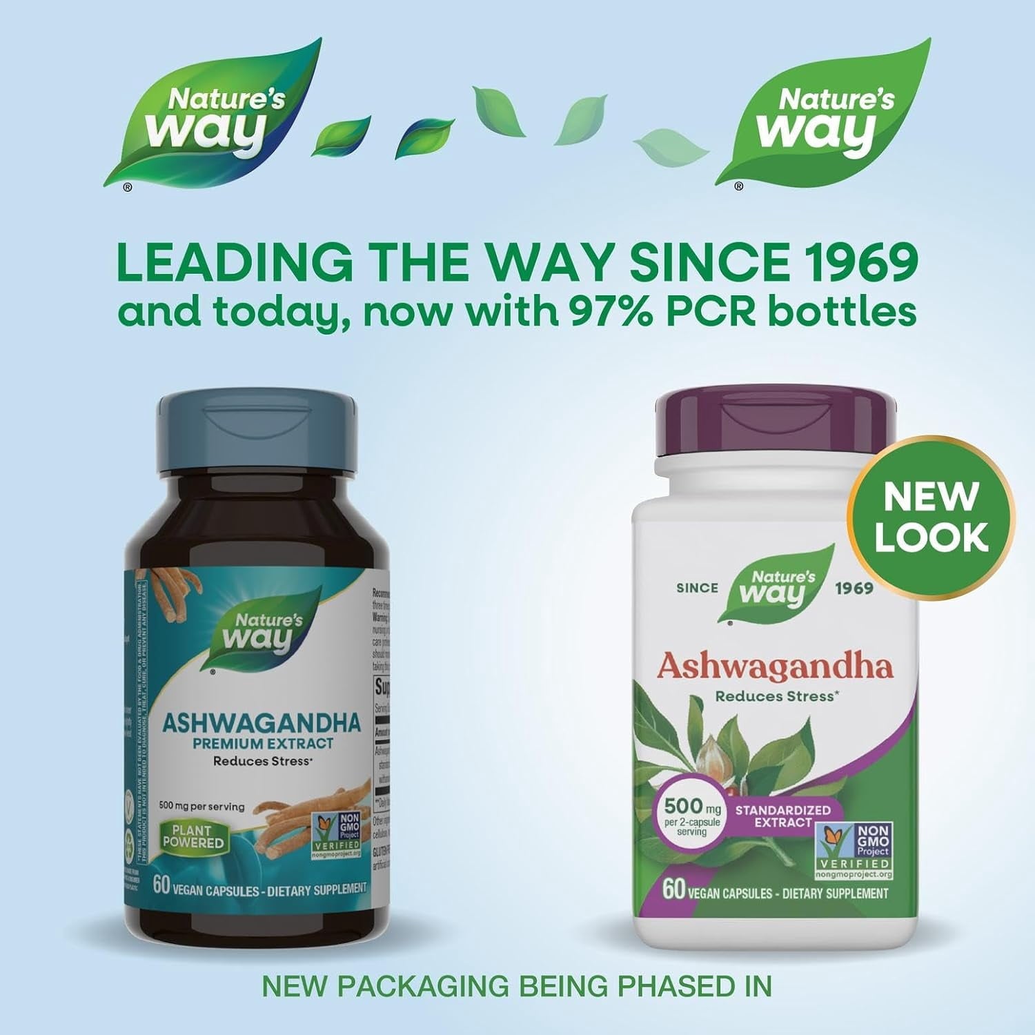 Nature's Way Ashwagandha Standardized Vegetarian Capsules 60 ea (Pack of 3)