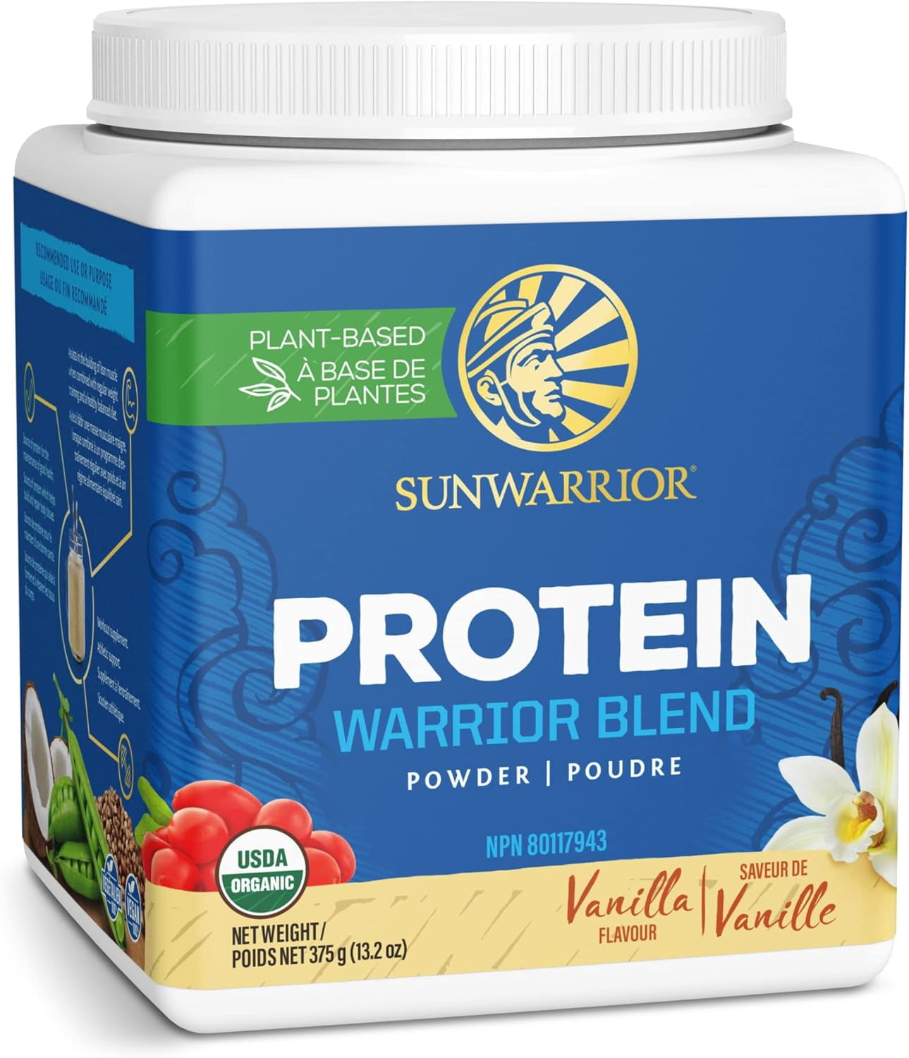 Sunwarrior Warrior Blend Vanilla Vegan Protein Powder 15 Servings