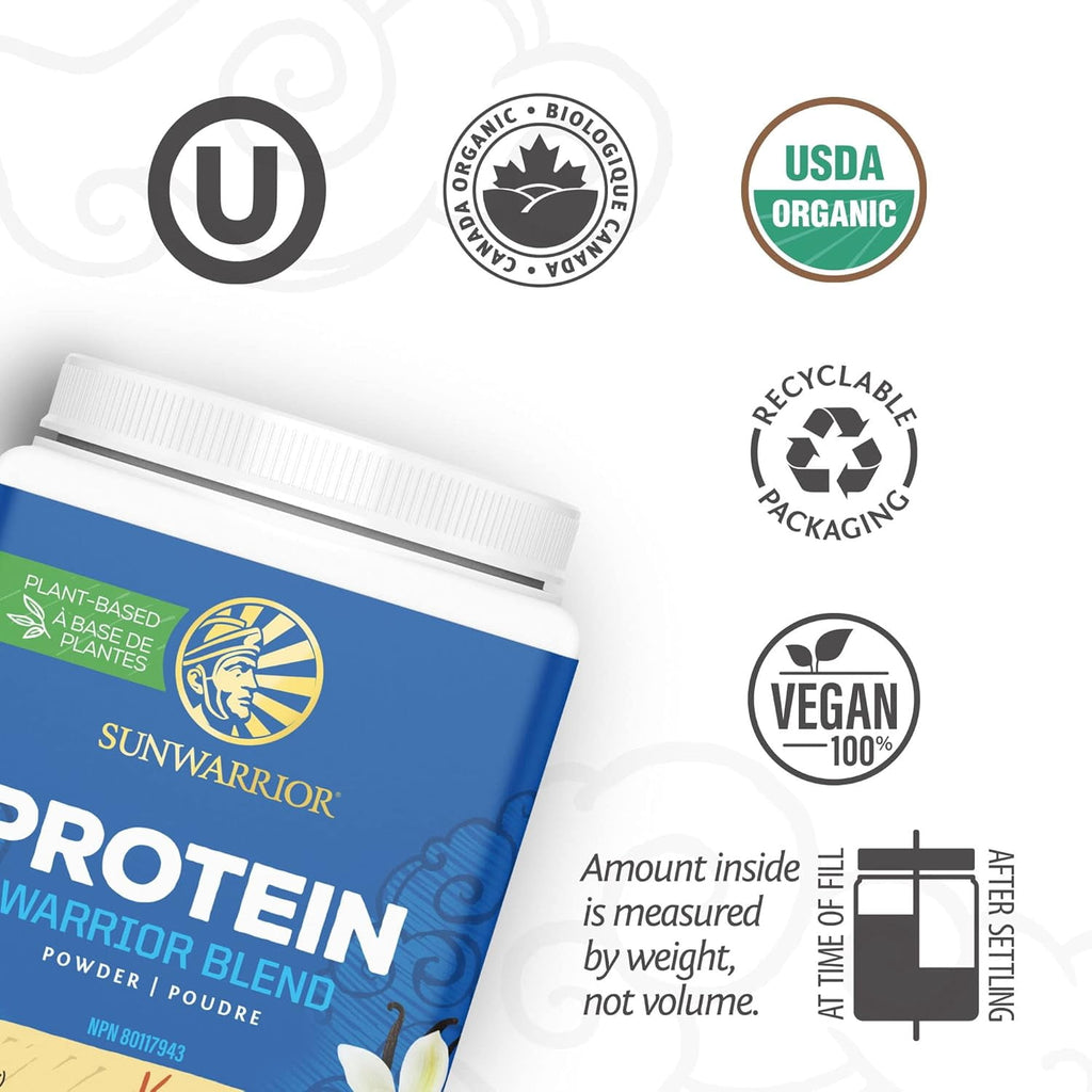 Sunwarrior Warrior Blend Vanilla Vegan Protein Powder 15 Servings