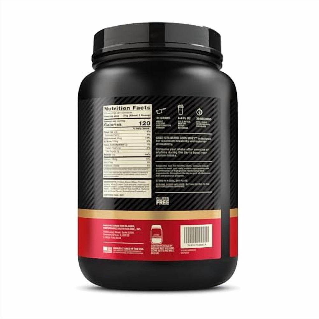Optimum Nutrition Gold Standard 100% Whey Protein Powder, Double Rich Chocolate, 24g Protein, 2 Lb