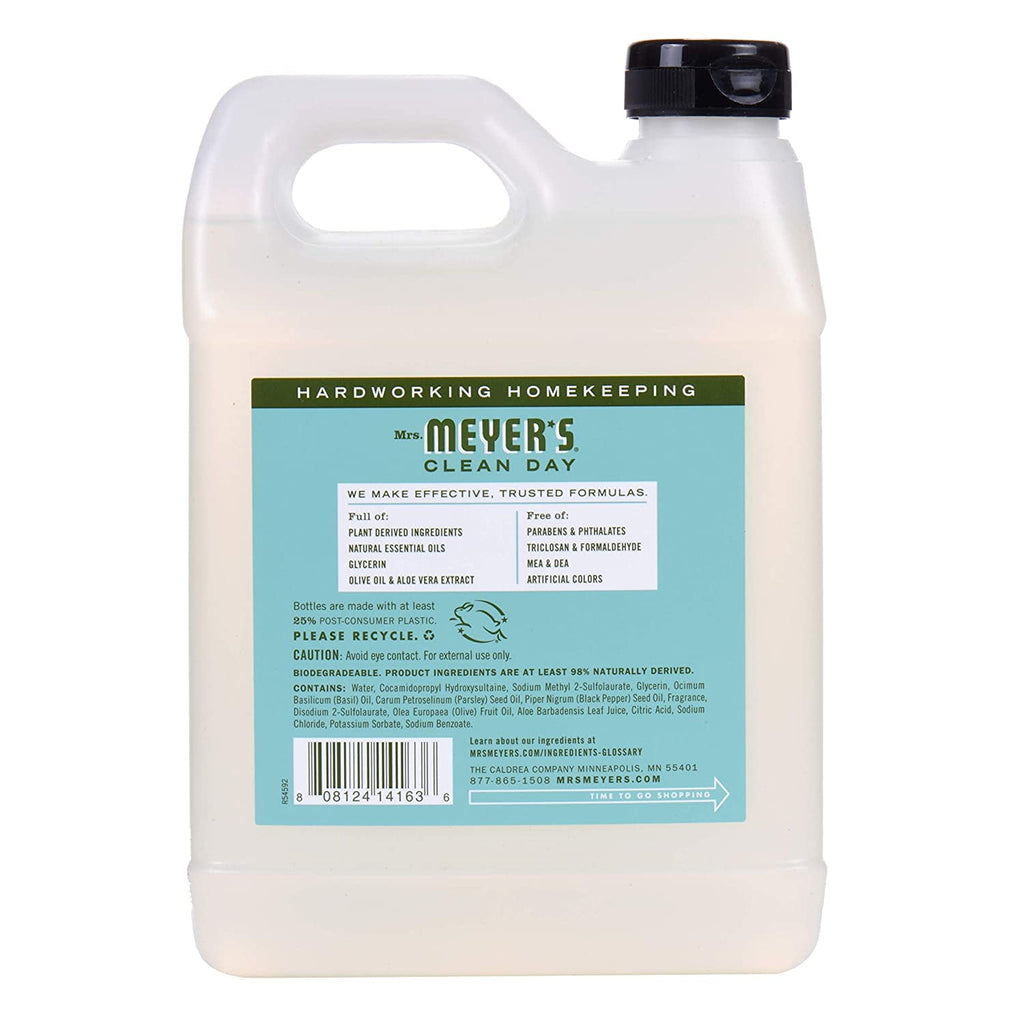 Mrs. Meyer's Clean day Hand Soap Liquid, Basil, 33 fl oz (6 pack) (Bundle)