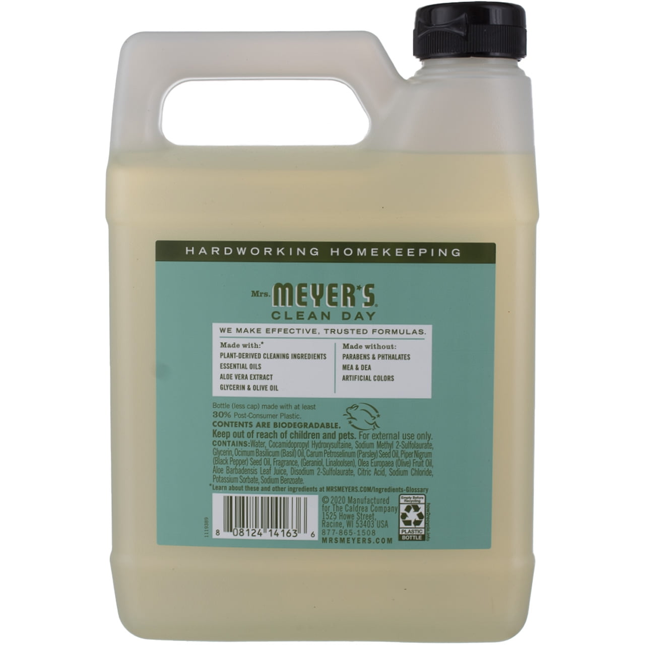Mrs. Meyer's Clean day Hand Soap Liquid, Basil, 33 fl oz (6 pack) (Bundle)