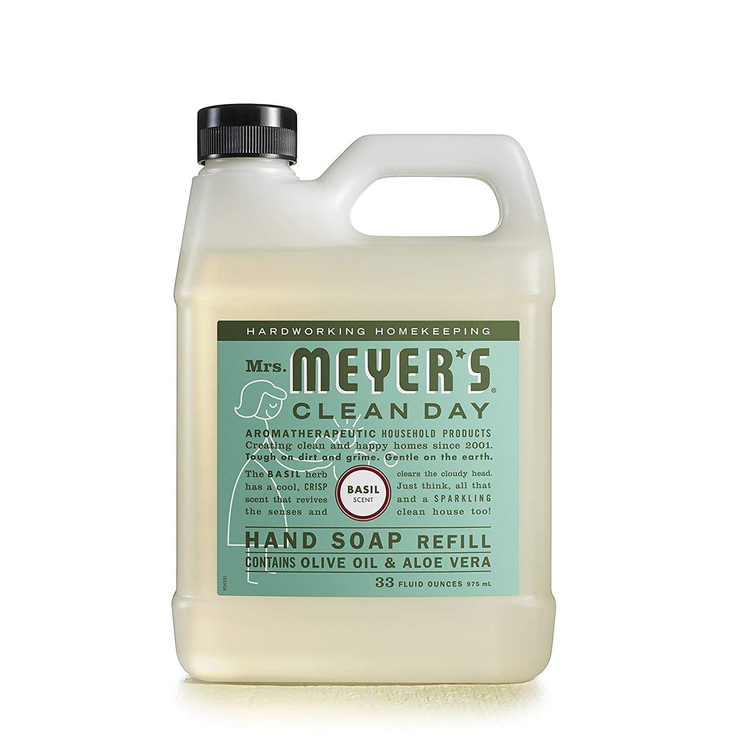 Mrs. Meyer's Clean day Hand Soap Liquid, Basil, 33 fl oz (6 pack) (Bundle)
