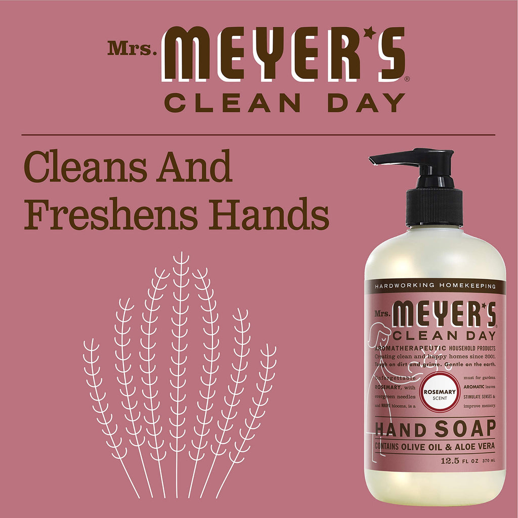 (3 Pack) Mrs. Meyer's Clean Day Liquid Hand Soap, Rosemary Scent, 12.5 oz