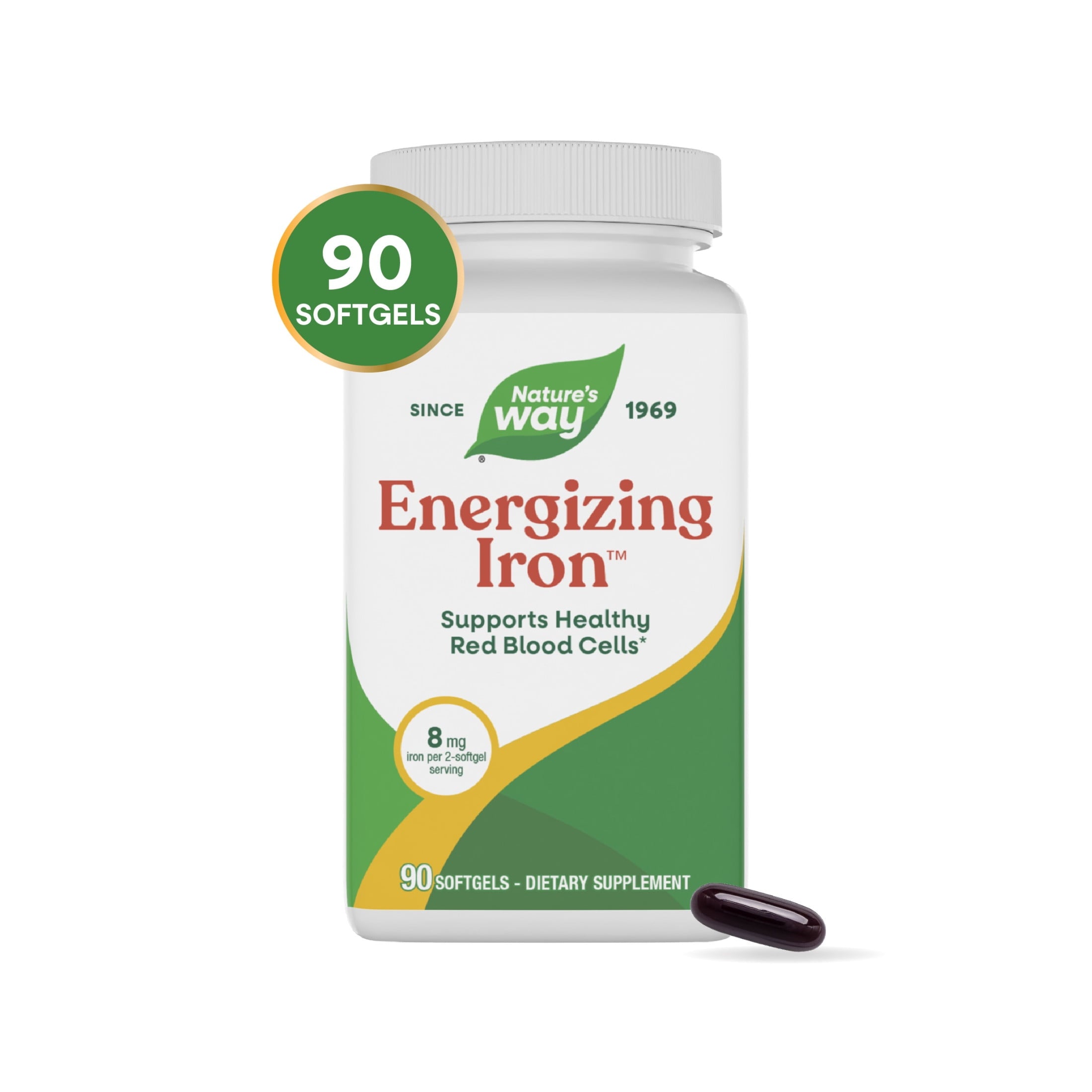 Nature's Way Energizing Iron Softgels, Supports Healthy Red Blood Cells*, Iron  &amp; Vitamin B12, 90ct