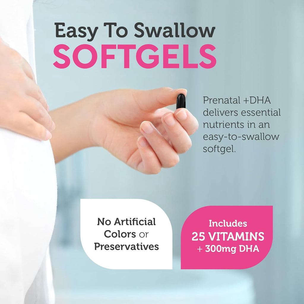 Zahler Prenatal DHA Prenatal Vitamins for Women with DHA &amp; Folate, 60 Unflavored Softgels