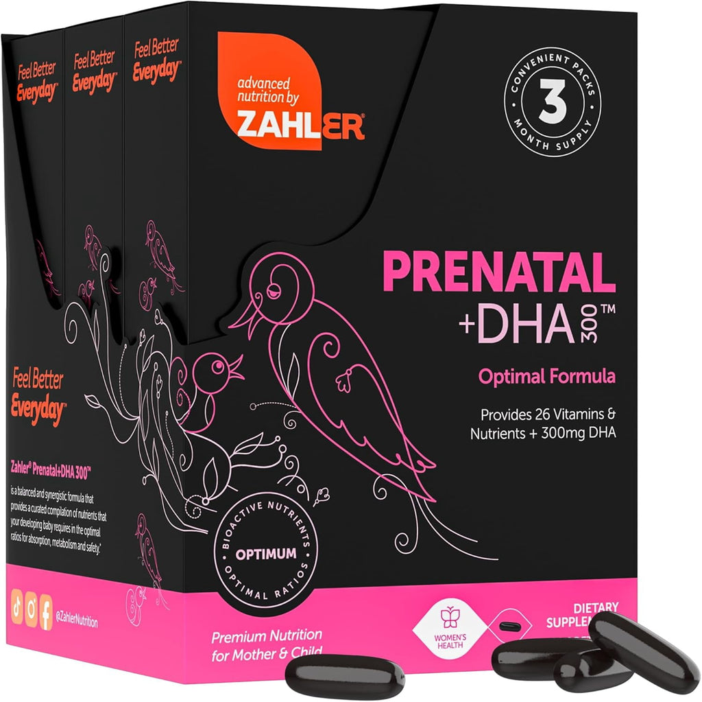 Zahler Prenatal DHA Prenatal Vitamins for Women with DHA &amp; Folate, 60 Unflavored Softgels