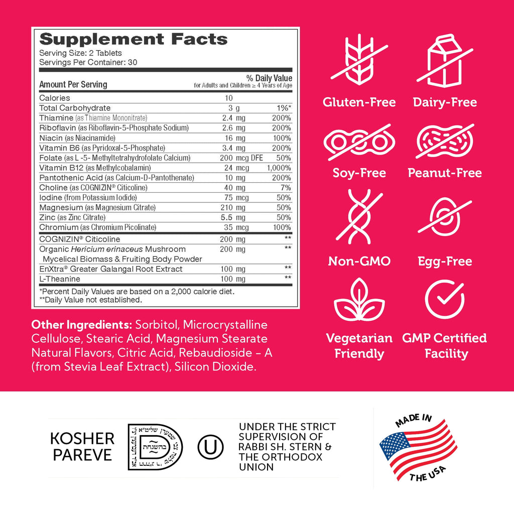 Zahler KidsActive Focus Gummies for Kids, Chewable Fruit Punch Tablets, Kids Focus Gummies &amp; Focus Supplement, 60 Count