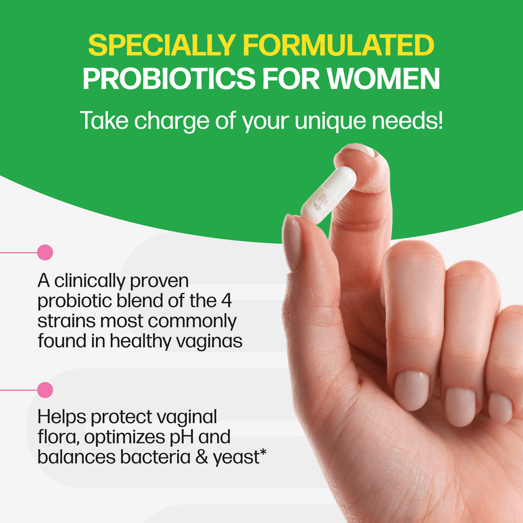 Culturelle Probiotics Women's 4-in-1 Protection Daily Supplement, Made with Prebiotics to Support Vaginal, Digestive, Urinary &amp; Immune Health, 30 Count