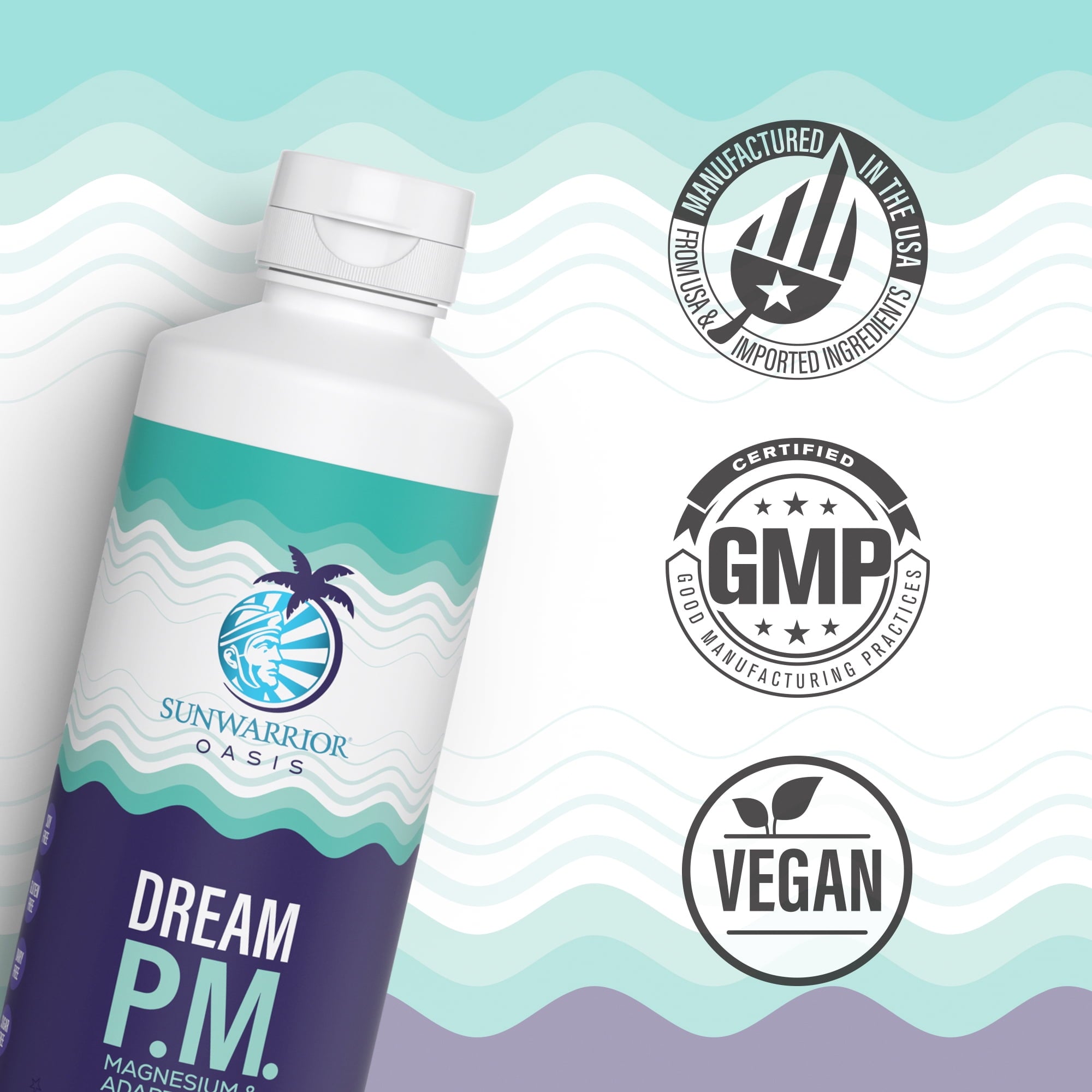 US Dream P.M. Magnesium and Adaptogens Raspberry Citrus 450ml Bottle (30 srv)