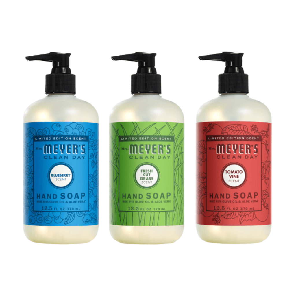 Mrs. Meyer’s Clean Day Liquid Hand Soap 12.5 fl oz Each, Fresh Cut Grass, Blueberry, Dandelion, 1 ct (Variety Pack)