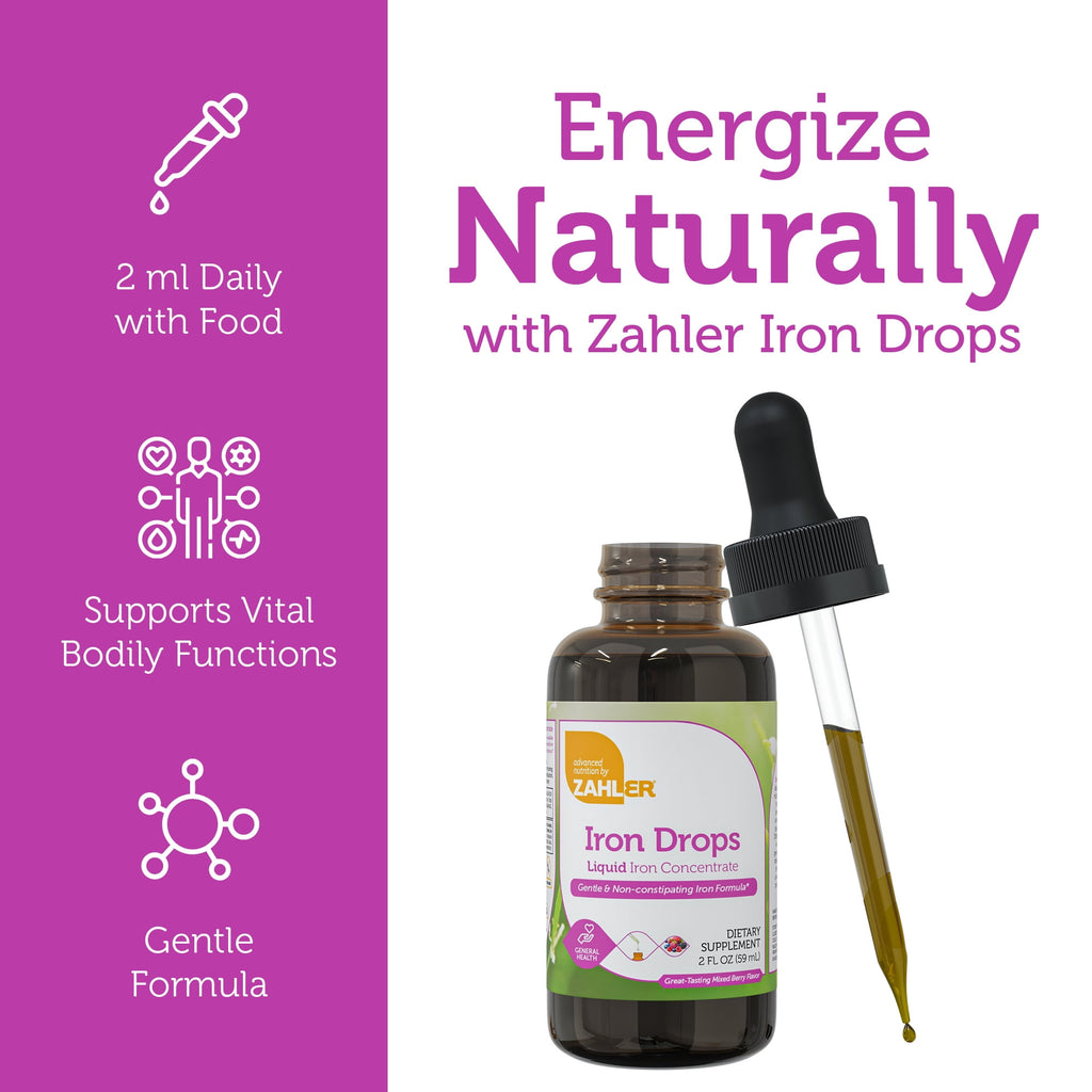 Zahler Iron Drops, Great-Tasting Mixed Berry, 2 fl oz (59 ml)