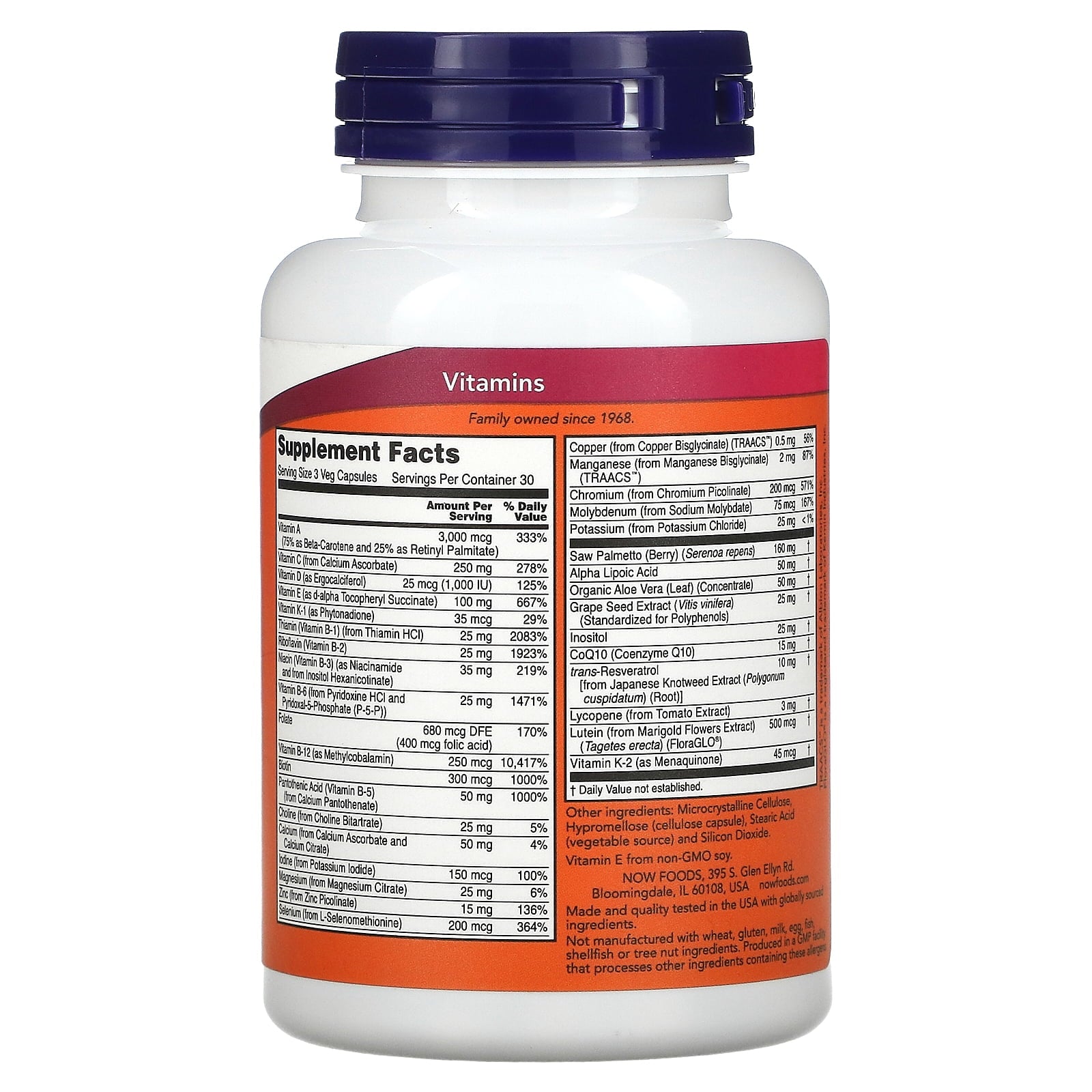 NOW Foods ADAM, Superior Men's Multi, 90 Veg Capsules