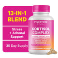 Pink Stork Cortisol Complex: Organic Ashwagandha, Omega 3 DHA, Chamomile - Mood and Stress Management for Women - 60 Count