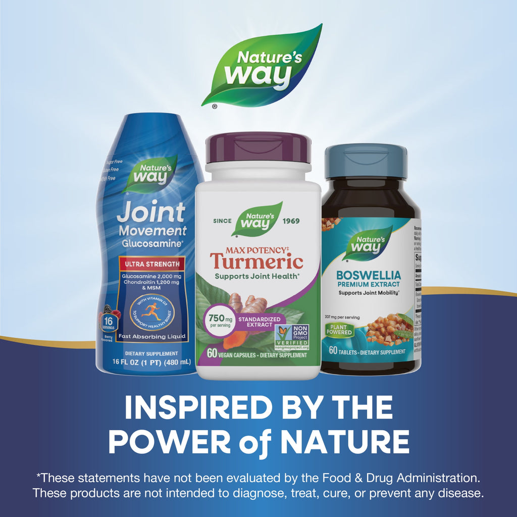 Nature's Way Premium Extract Turmeric Max Potency‡ Capsules, Supports joint health*, Unisex, 60ct