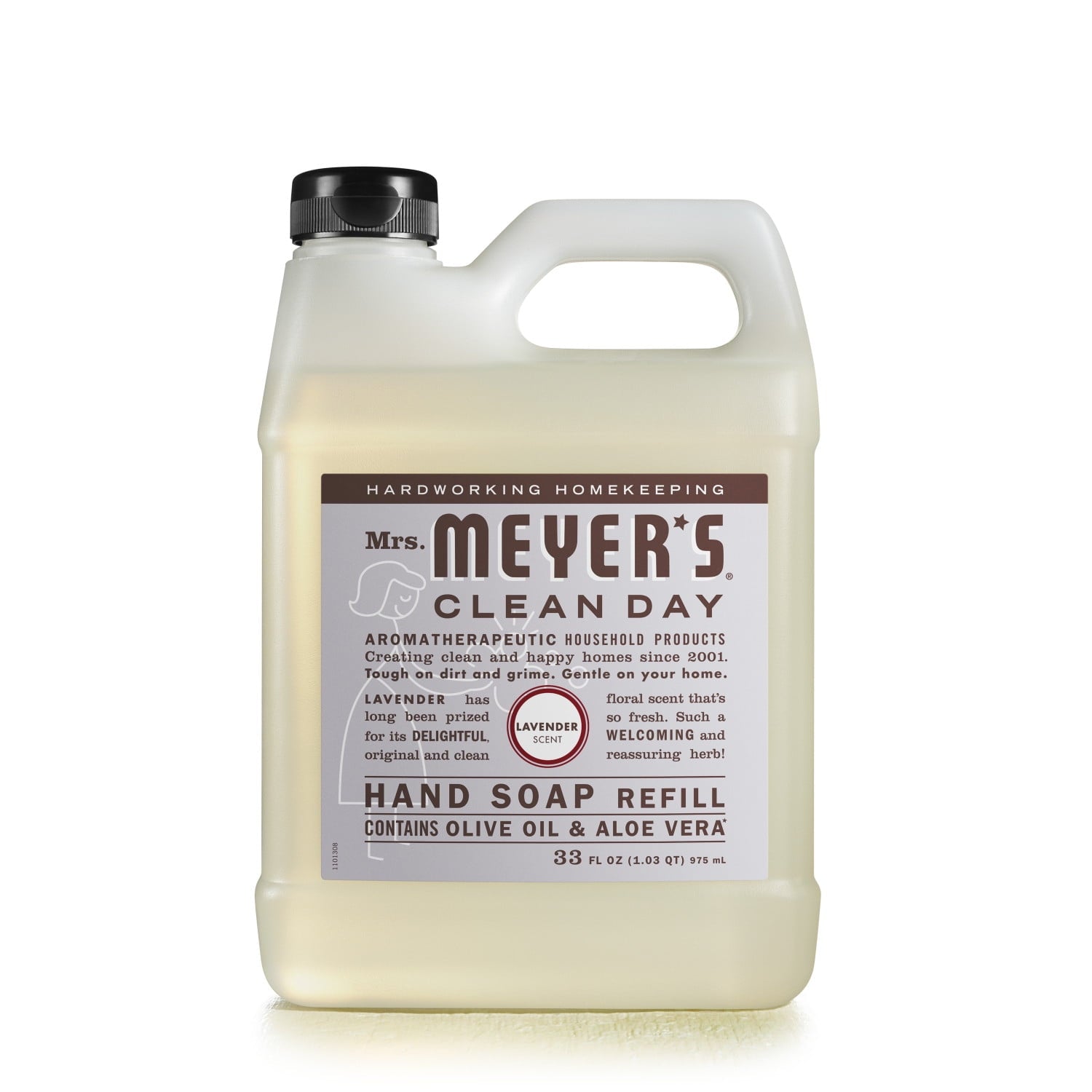 (4 pack) Mrs. Meyer's Clean Day Liquid Hand Soap Refill, Lavender Scent, 33 Ounce Bottle