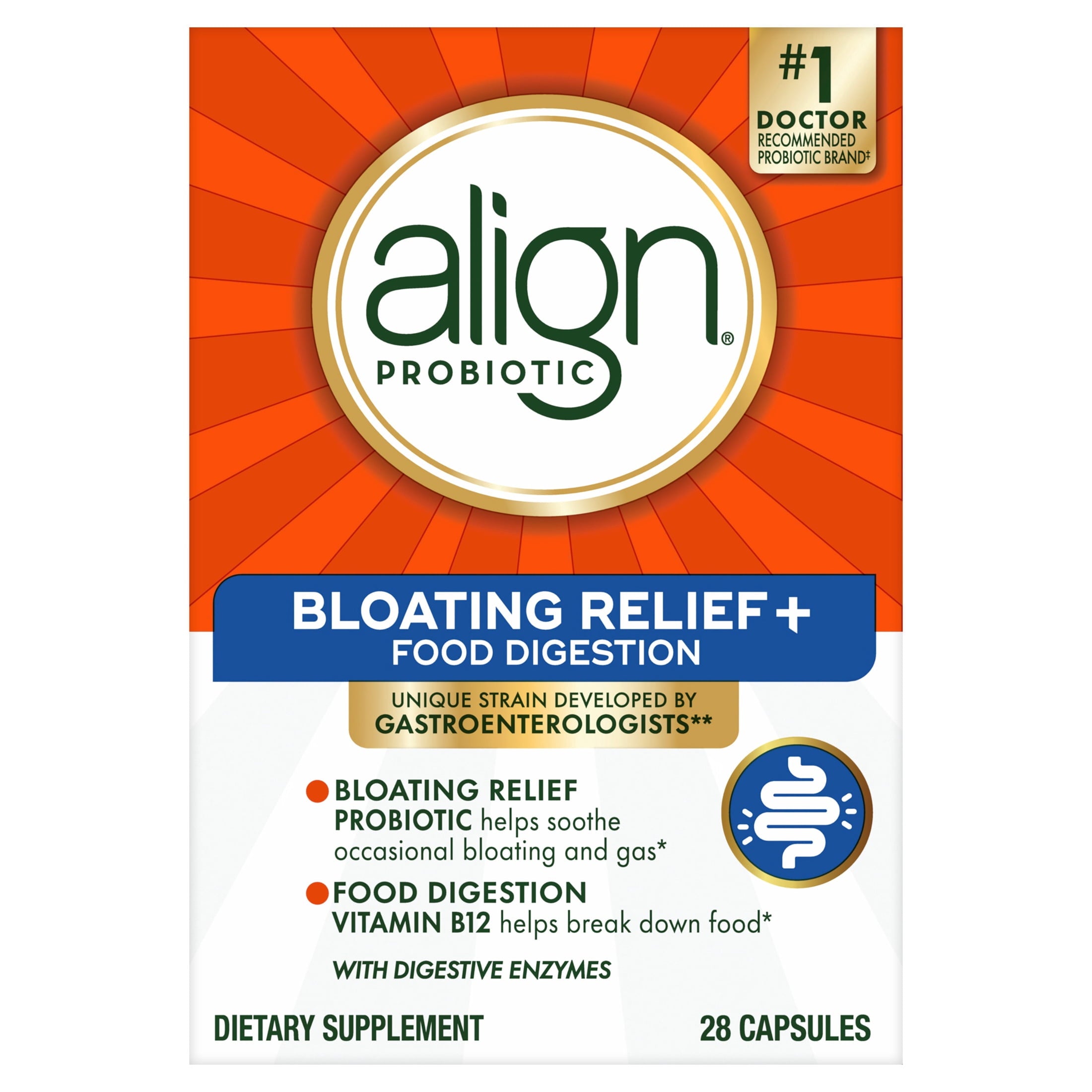 Align Probiotic, Bloating Relief + Digestion, Daily Probiotic Supplement, 28 Count