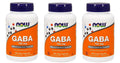 Now Foods, GABA, 750 mg, 100 Vcaps - 3 Packs
