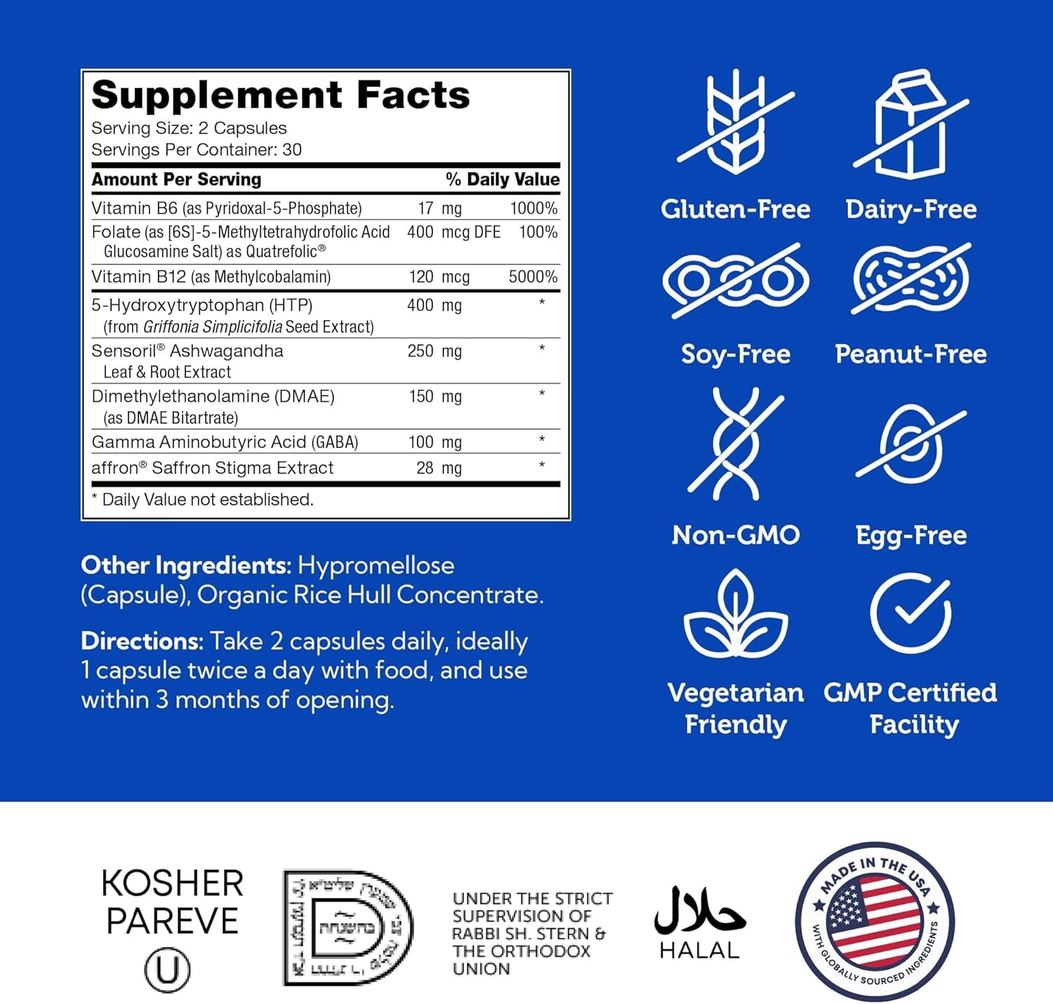 Zahler MasterMind, Comperhensive Mood Formula, 60 Capsules