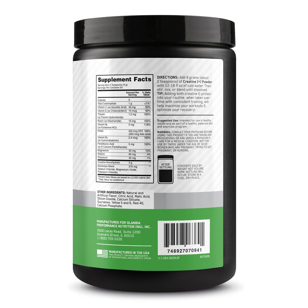 Optimum Nutrition Creatine Monohydrate Plus Powder, Orange Passionfruit Flavored Creatine Performance Blend With Electrolytes for Hydration, Added Vitamins, 80 Servings