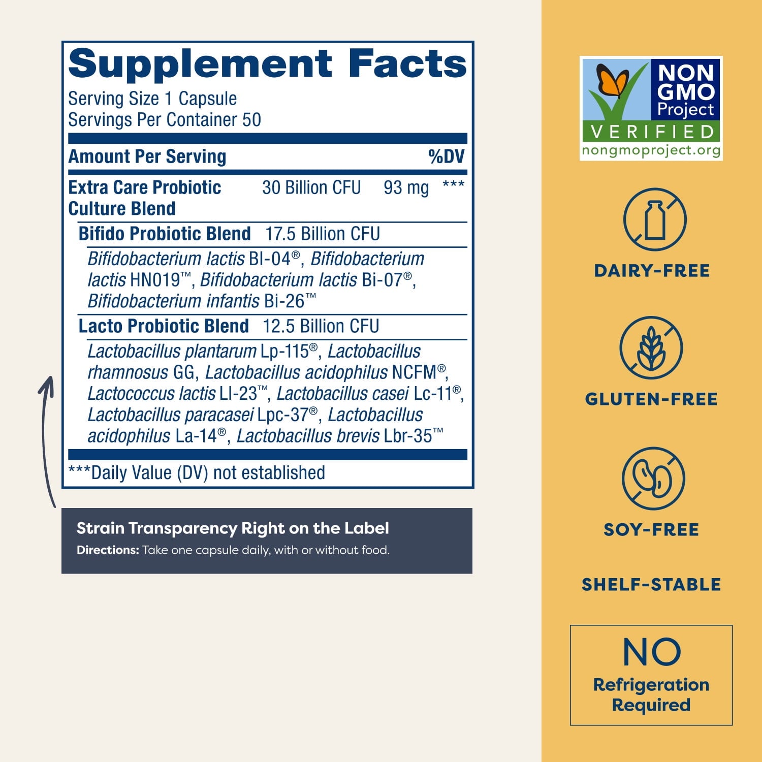 Renew Life Extra Care Digestive Probiotic Capsules, Unisex, 50 Count