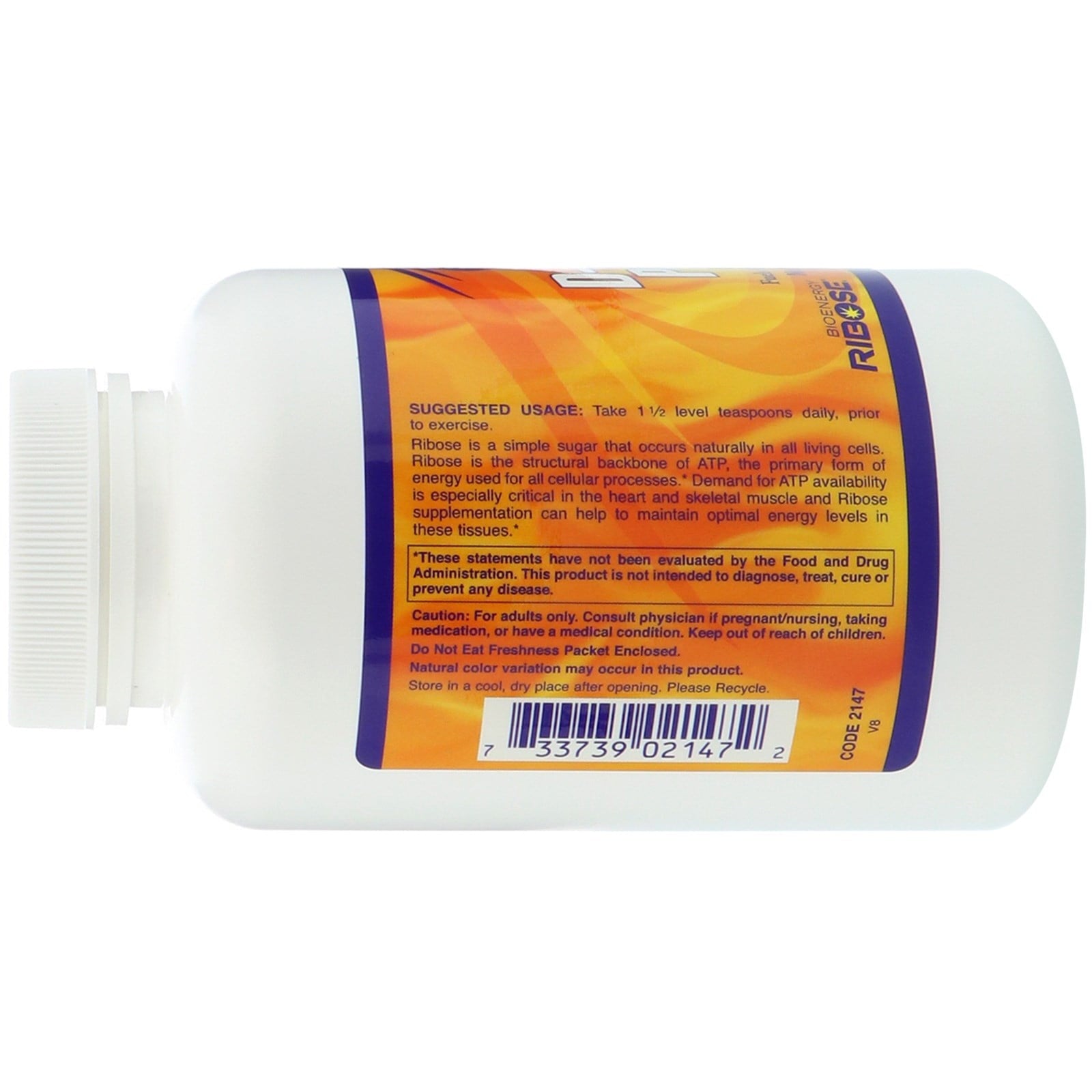 D-Ribose Pure Powder by Now Foods 8 oz.