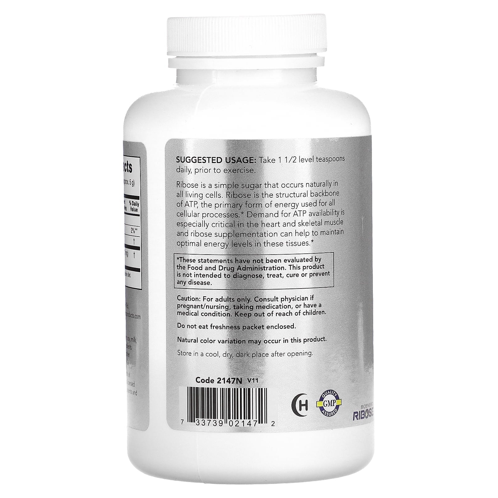 D-Ribose Pure Powder by Now Foods 8 oz.
