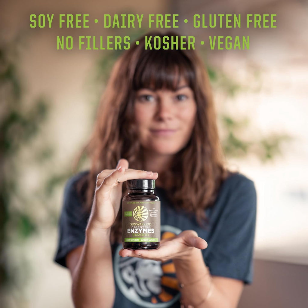 Sunwarrior Vegan Digestive Enzymes | Plant-based Essential Probiotic Supplement, 90 Ct