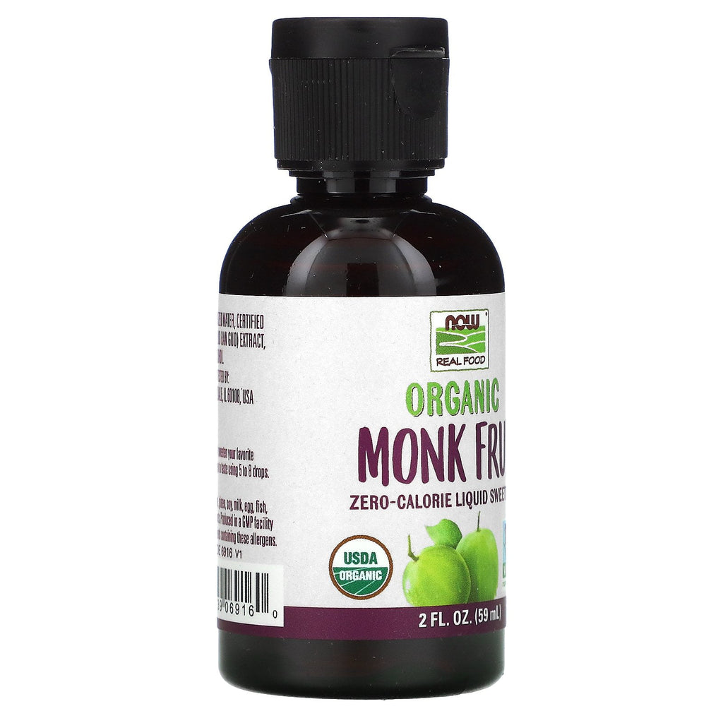 NOW Foods, Real Food, Organic Monk Fruit, Liquid Sweetener, 2 fl oz Pack of 3