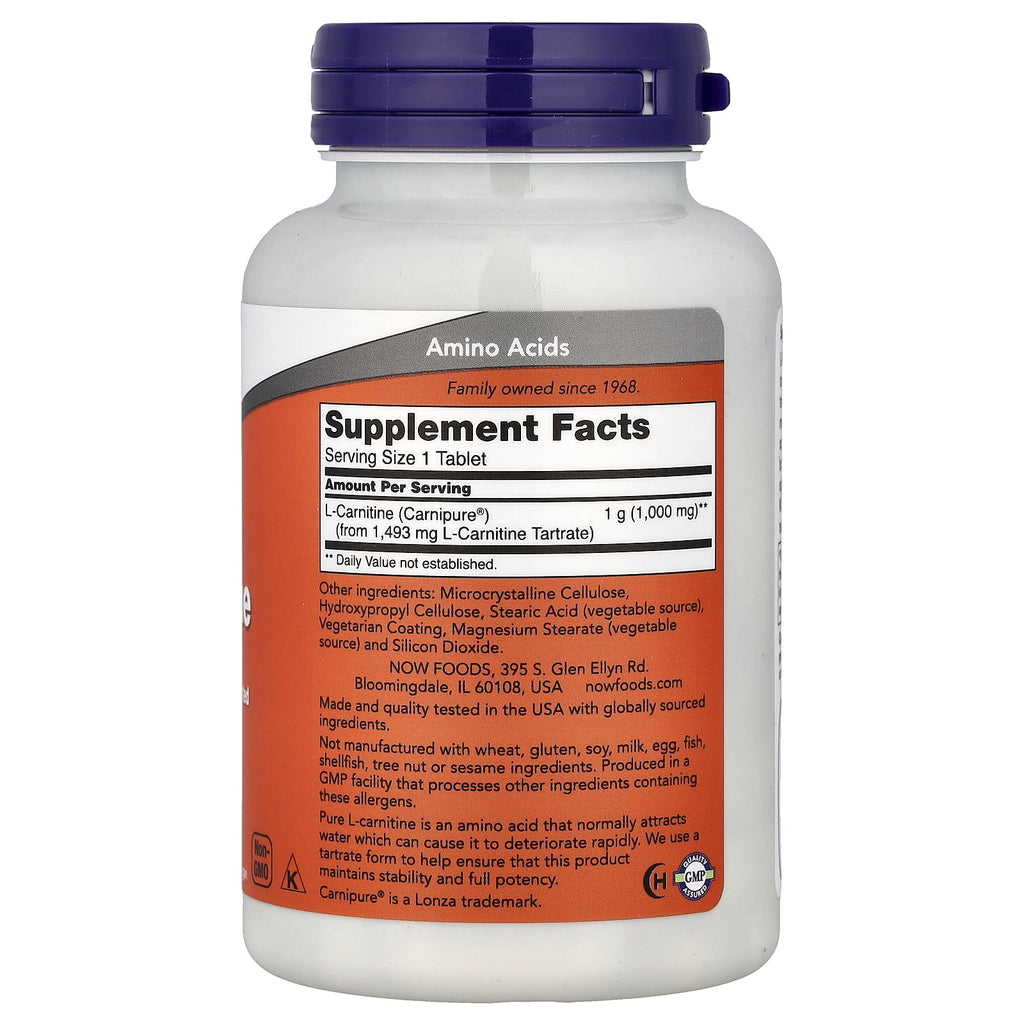L Carnitine 1000 mg by Now Foods - 50 Tablets