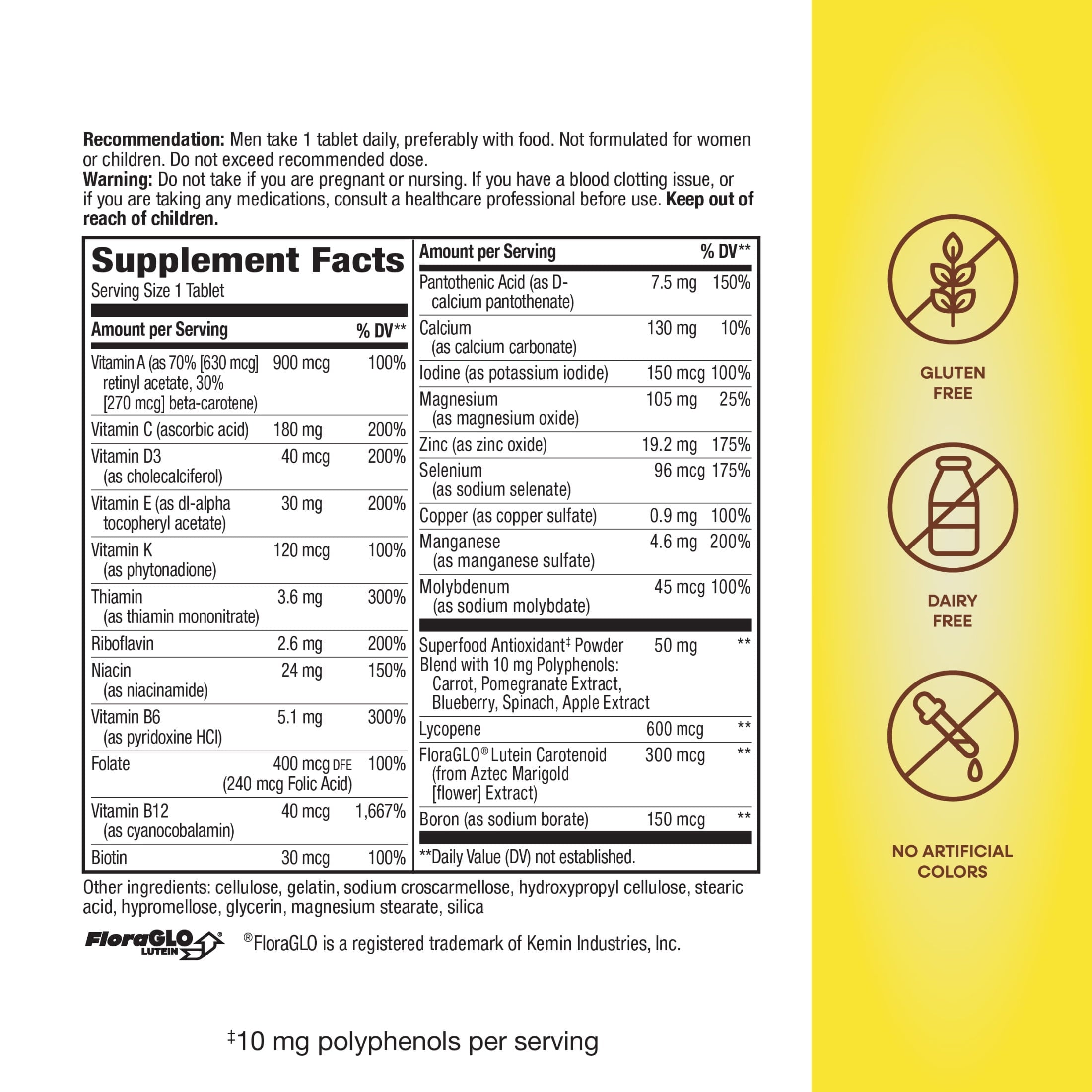 (3 pack) Nature's Way Alive! Men's 50+ Complete Multivitamin Tablets, B-Vitamins, 50 Count