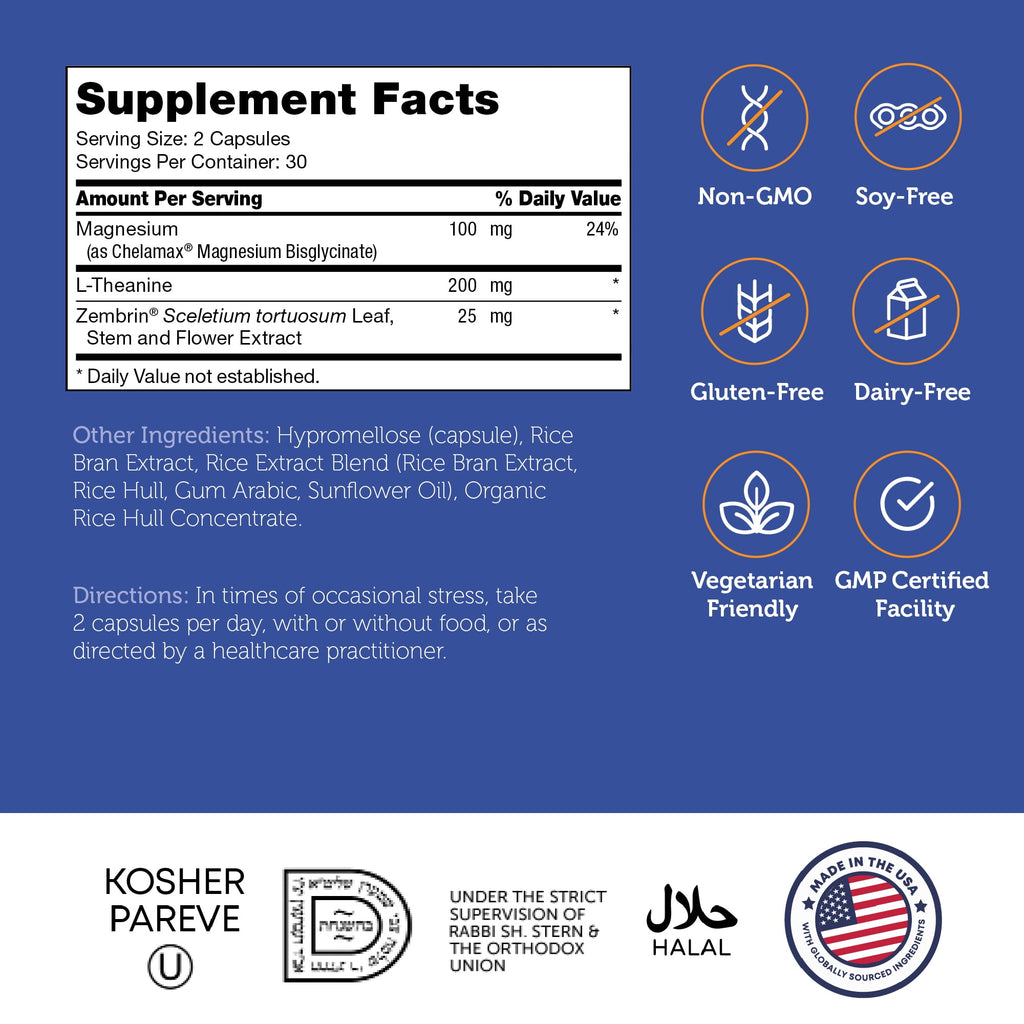 Zahler MasterPeace a Fast-acting relaxation support supplement Natural serotonin metabolism support, 60 capsules.