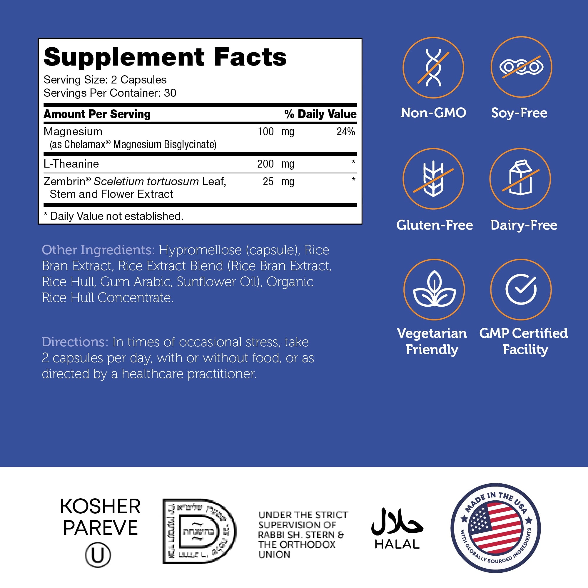 Zahler MasterPeace a Fast-acting relaxation support supplement Natural serotonin metabolism support, 60 capsules.